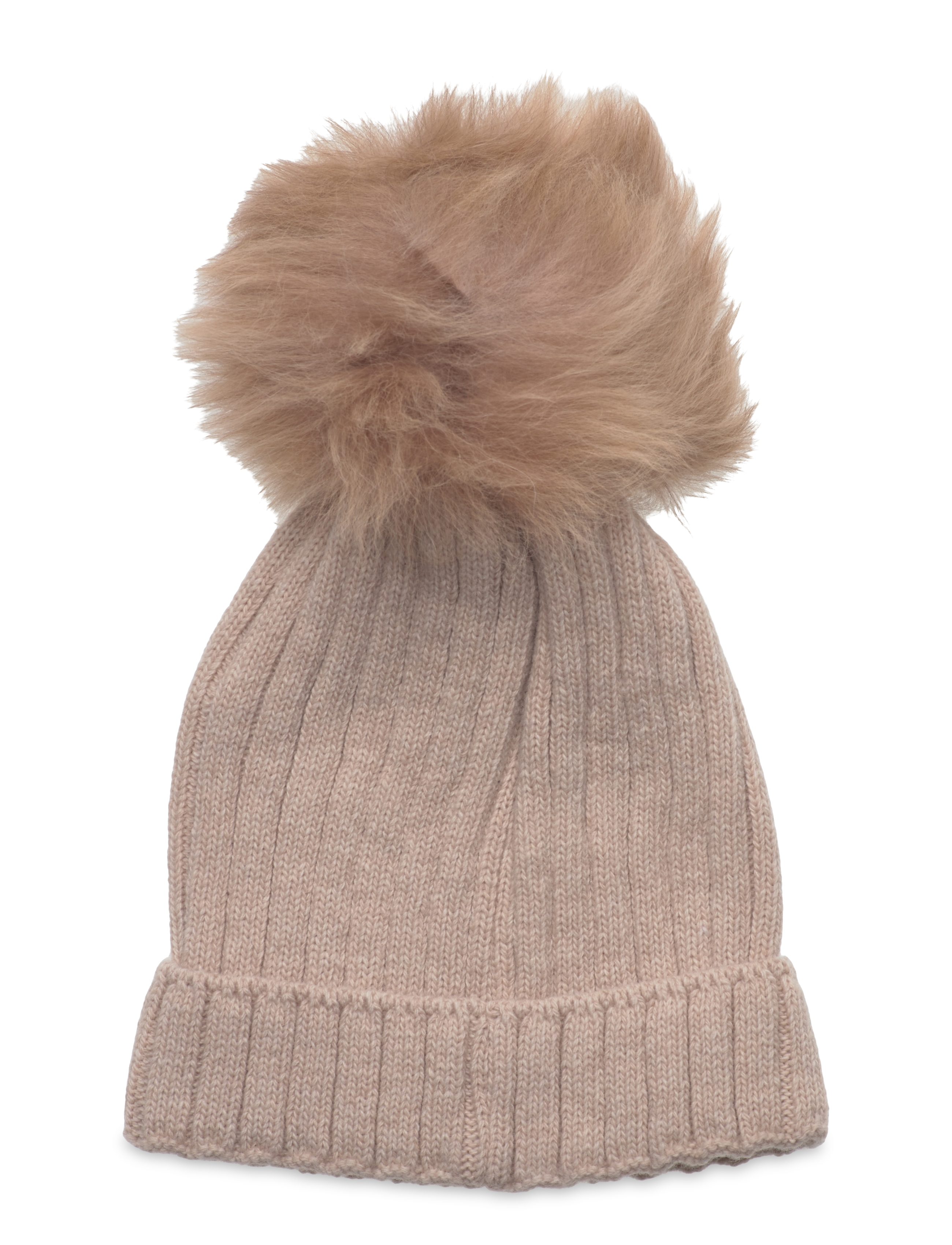 Huttelihut - Hat Knit w. Alpaca Pompom - sand melange - 1