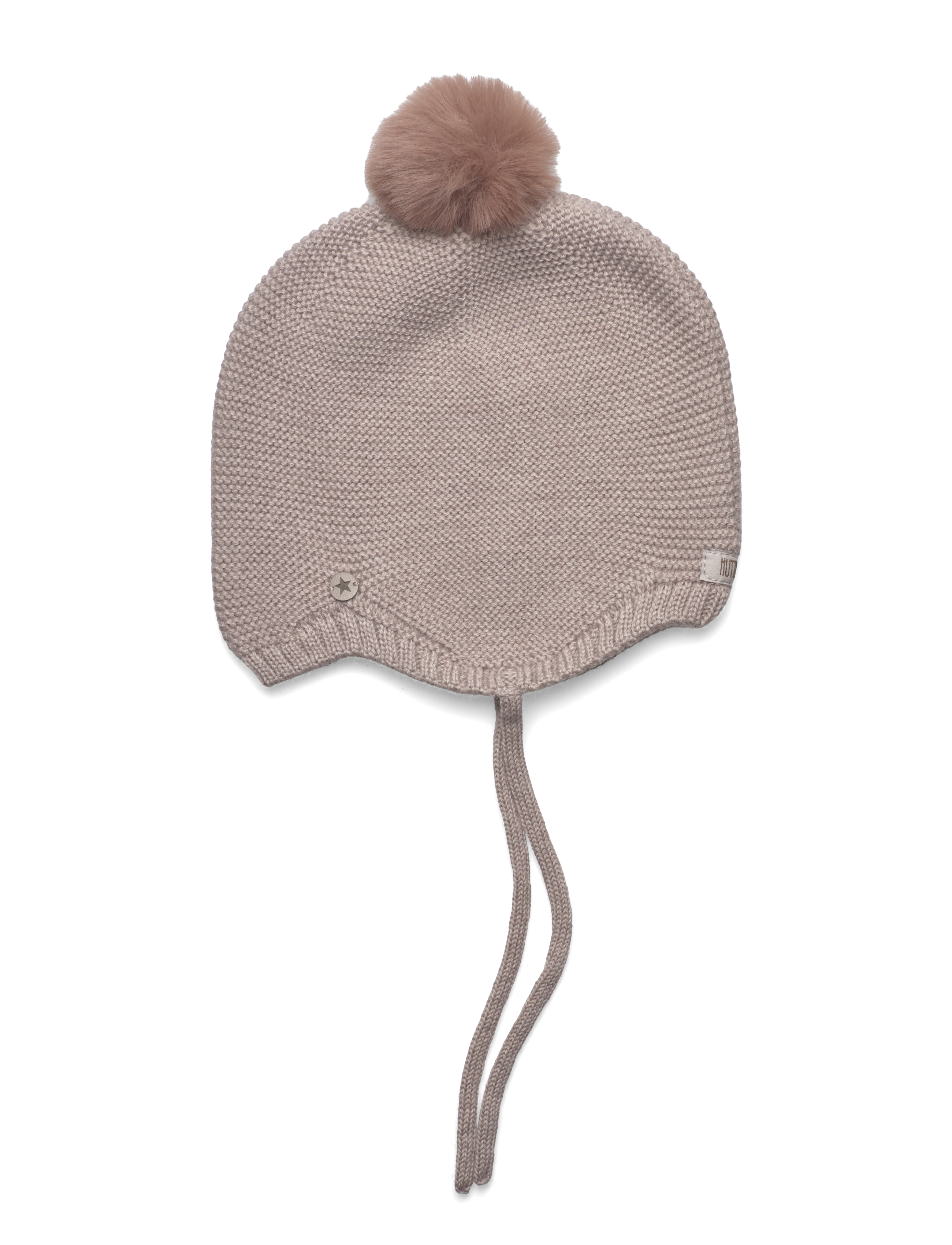 Huttelihut - Bonnet Wool Knit w. Pompom - camel melange - 1