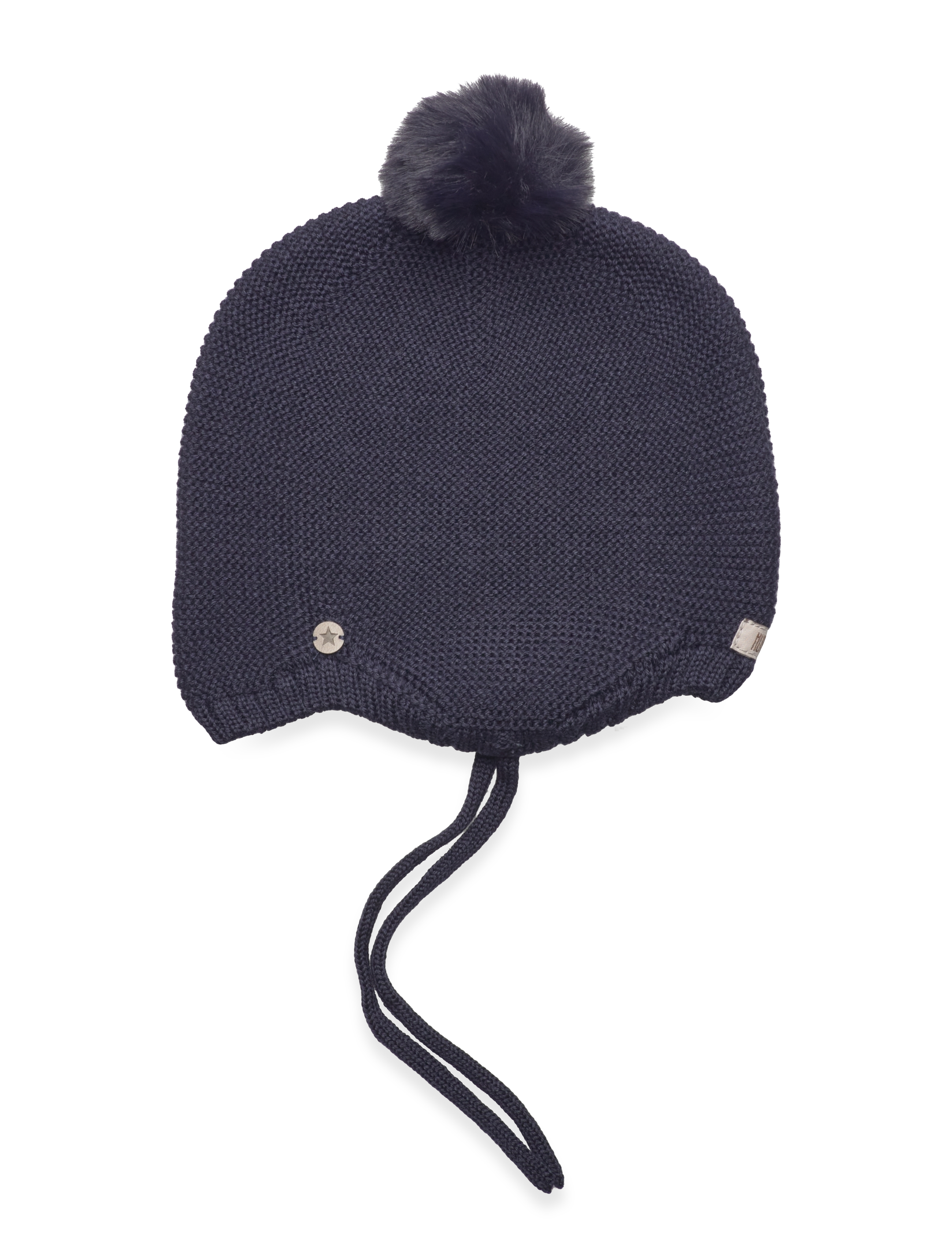 Huttelihut - Bonnet Wool Knit w. Pompom - dark navy - 1