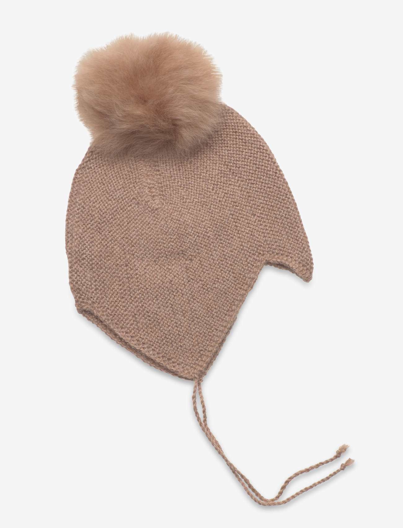 Huttelihut - Bonnet Wool Knit Alpaca Pompom - vinterhuer - camel melange - 0