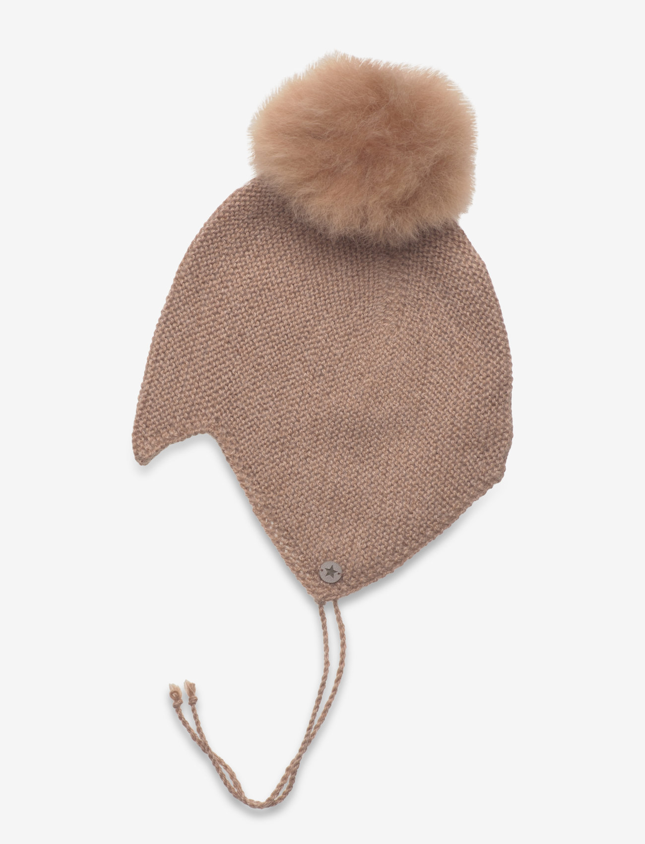 Huttelihut - Bonnet Wool Knit Alpaca Pompom - vinterhuer - camel melange - 1