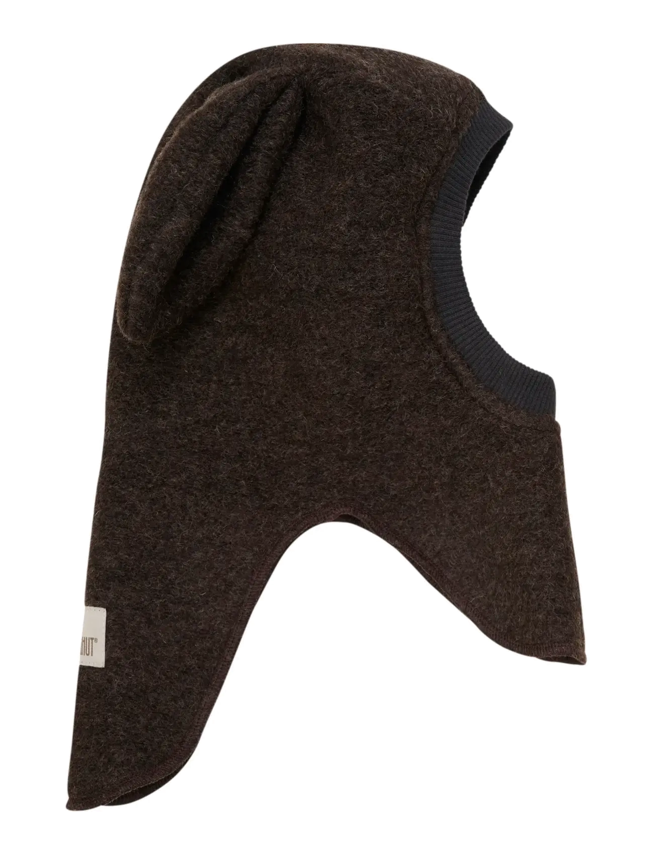 Huttelihut - Balaclava Ears Wool - dark brown melange - 1