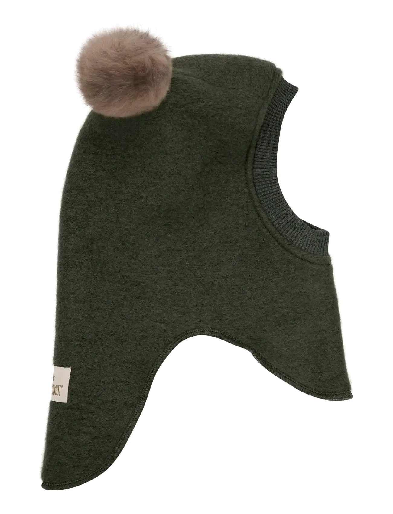 Huttelihut - Balaclava Wool Alpaca Pompoms - beetle - 1