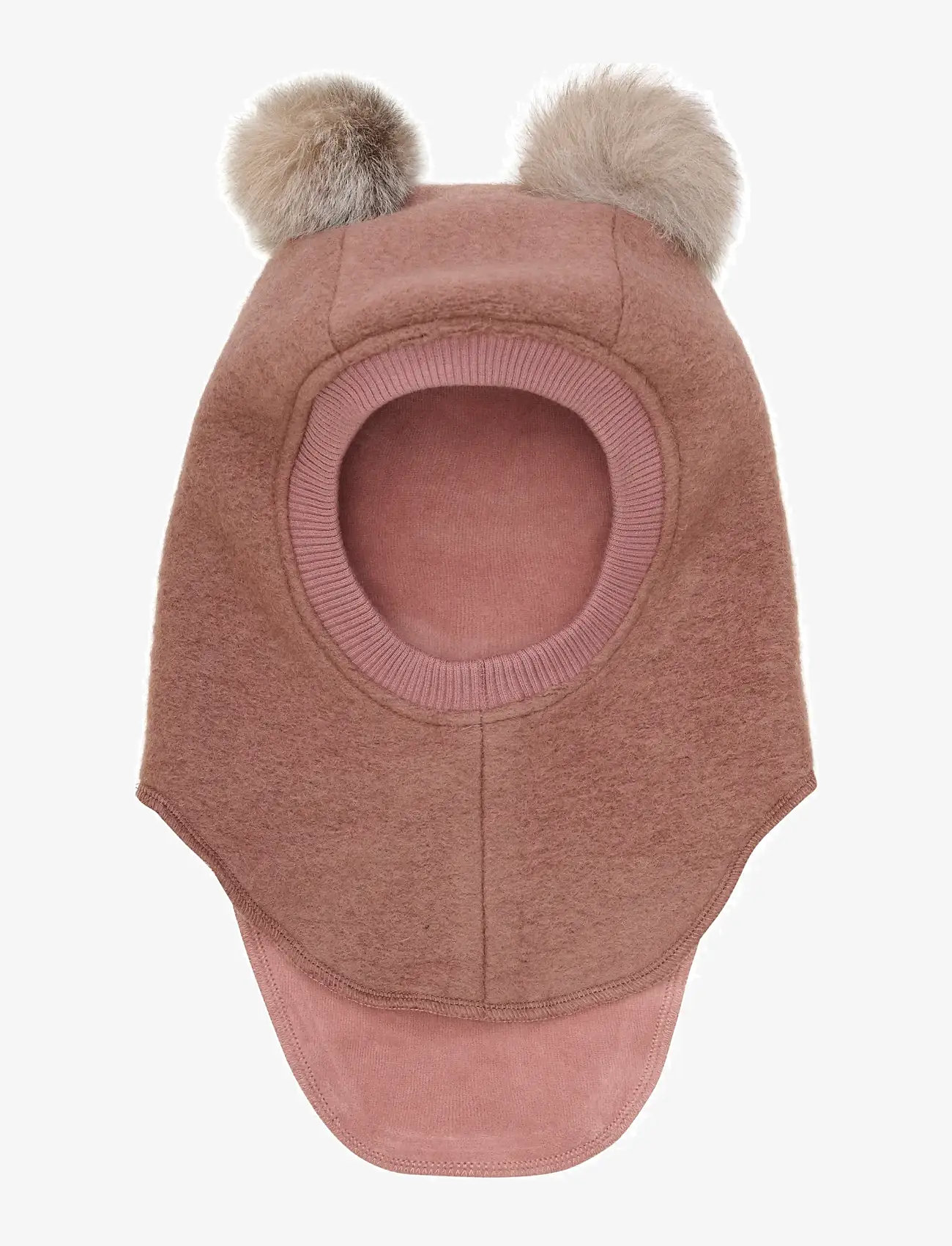 Huttelihut - Balaclava Wool Alpaca Pompoms - burlwood - 0