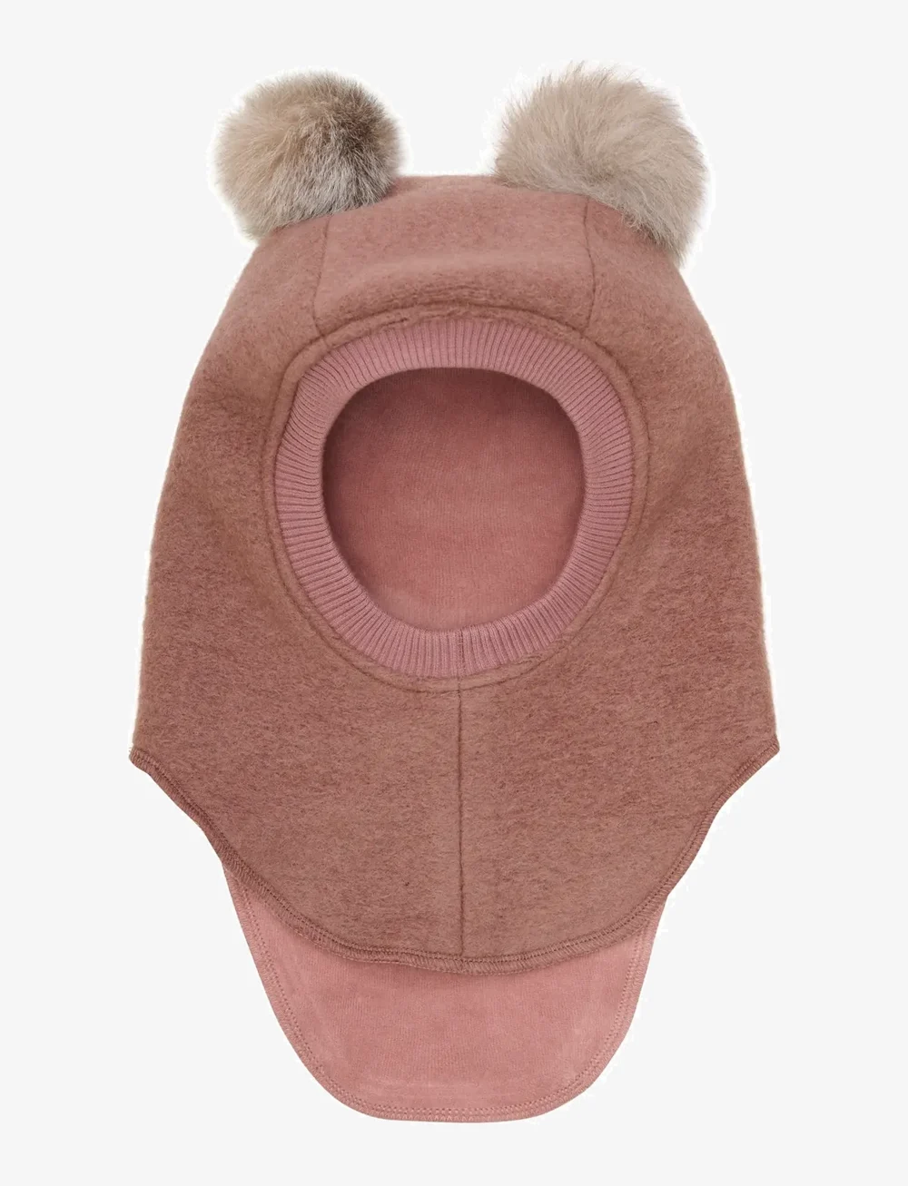 Huttelihut - Balaclava Wool Alpaca Pompoms - vinteraccessoarer - burlwood - 0