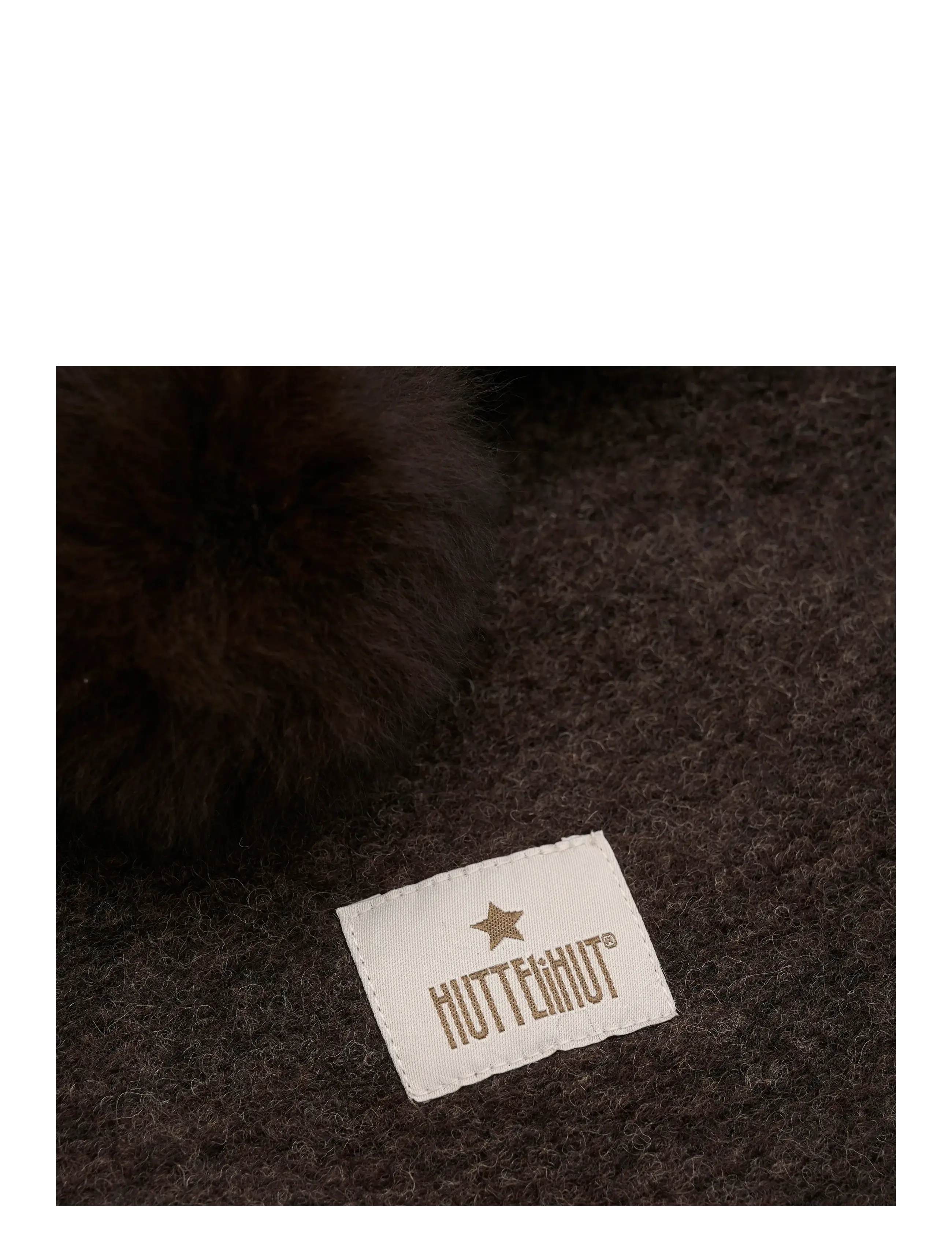Huttelihut - Balaclava Wool Alpaca Pompoms - dark brown melange - 2