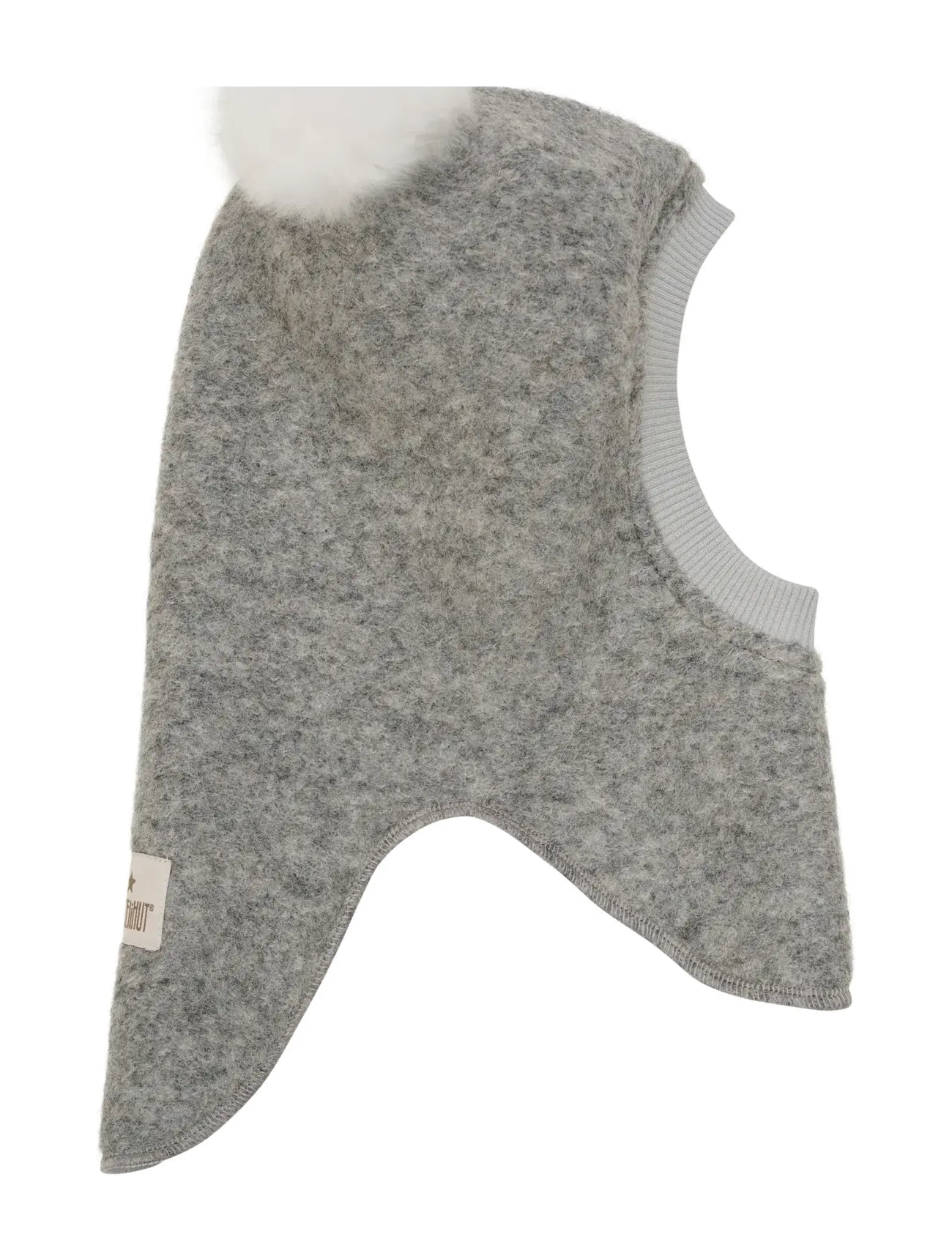 Huttelihut - Balaclava Wool Alpaca Pompoms - medium grey melange - 1