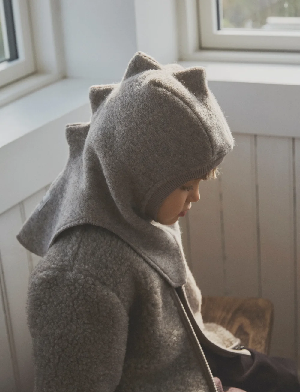 Huttelihut - Balaclava Triangles Wool - vinter tilbehør - camel melange - 0