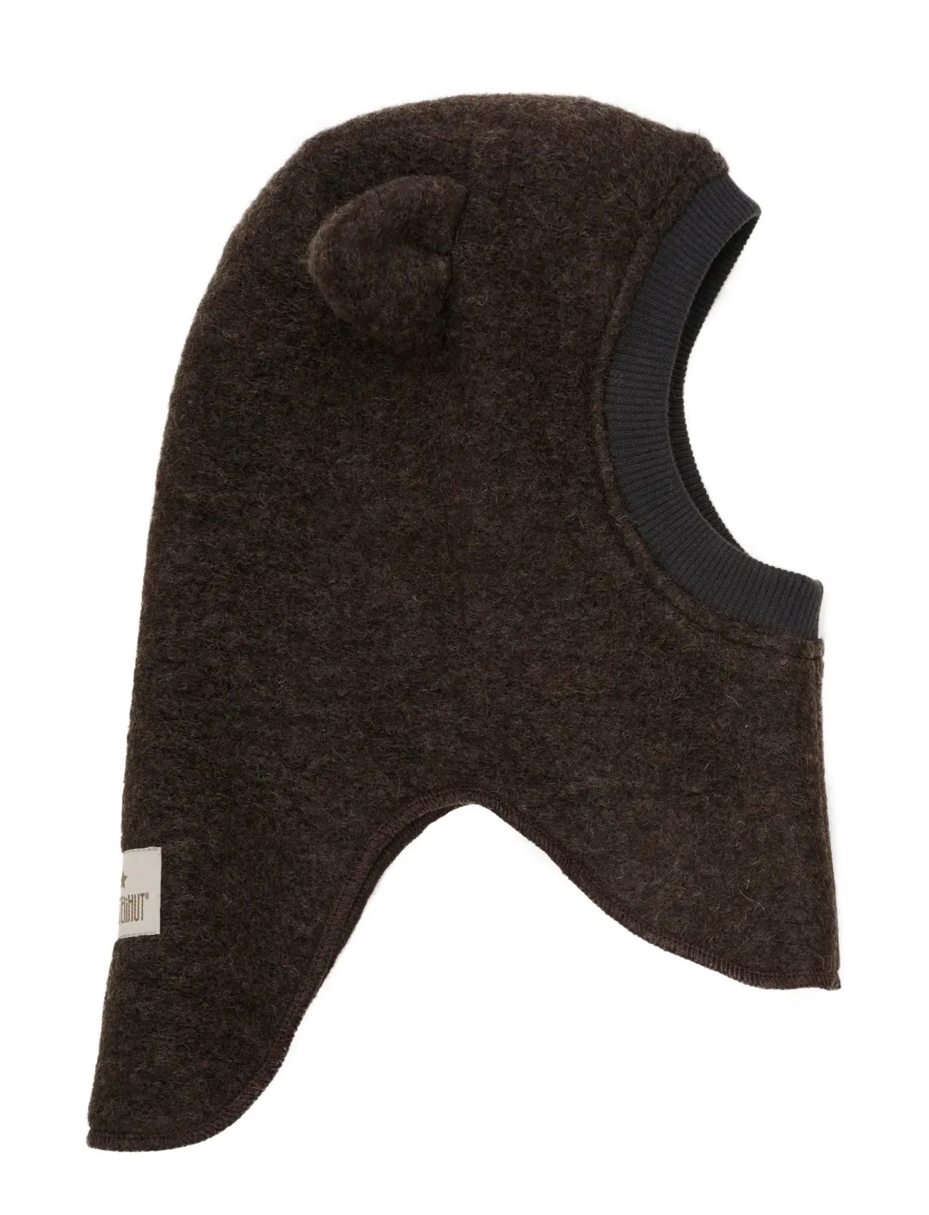 Huttelihut - Balaclava Ears Wool - dark brown melange - 1