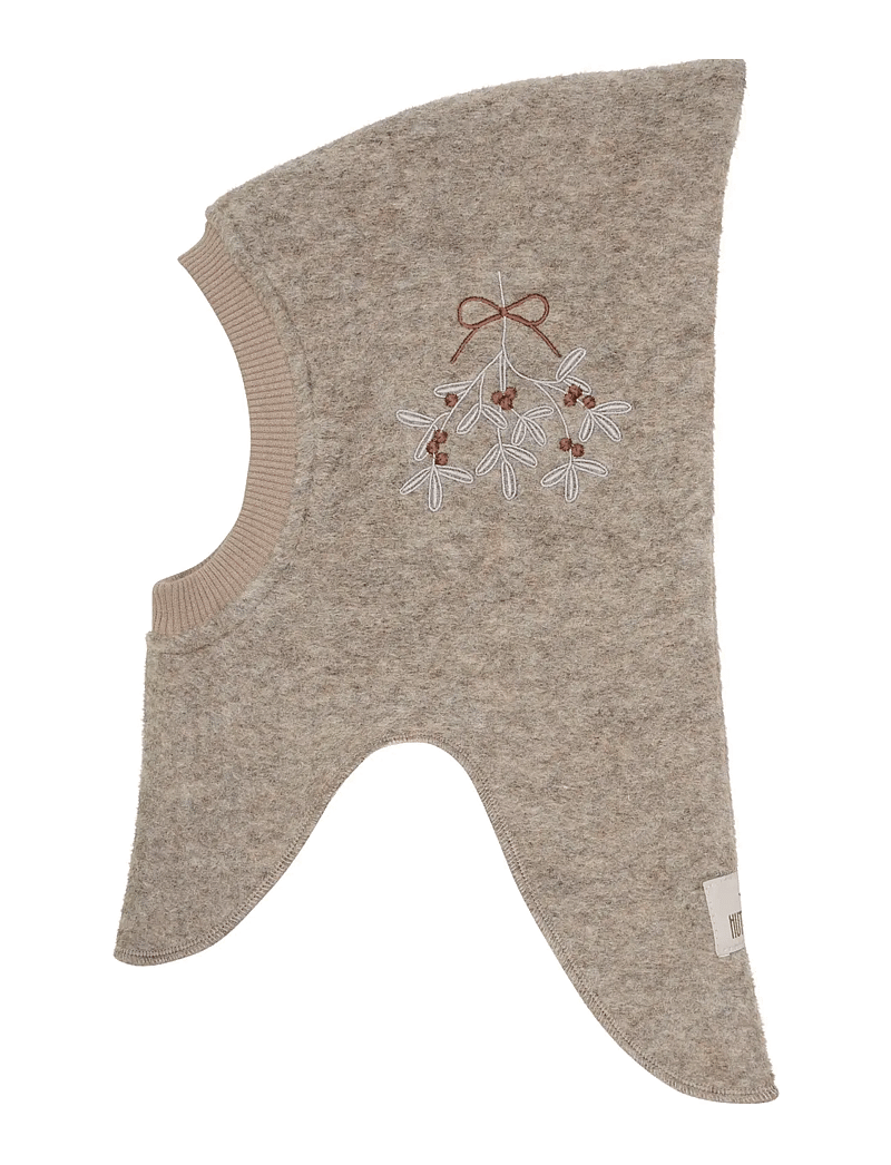 Huttelihut - Balaclava Emb. Wool - vinter tilbehør - camel melange - 2