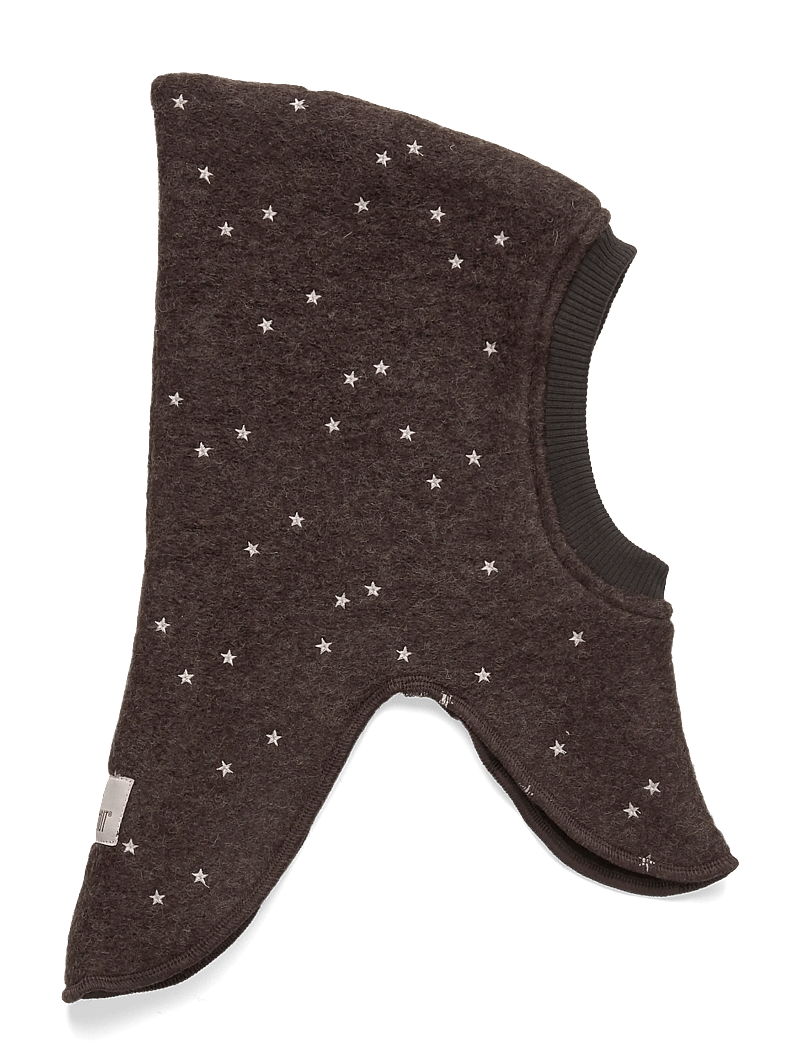 Huttelihut - Balaclava All Over Emb. Wool - talveaksessuaarid - dark brown melange - 0