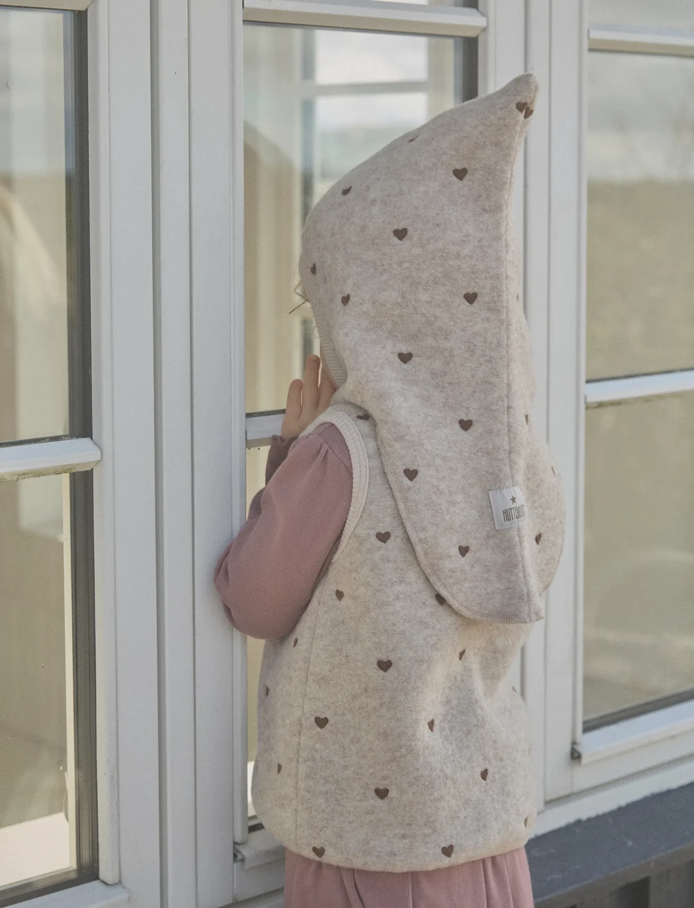 Huttelihut - Balaclava All Over Emb. Wool - vinteraccessoarer - sand melange - 3