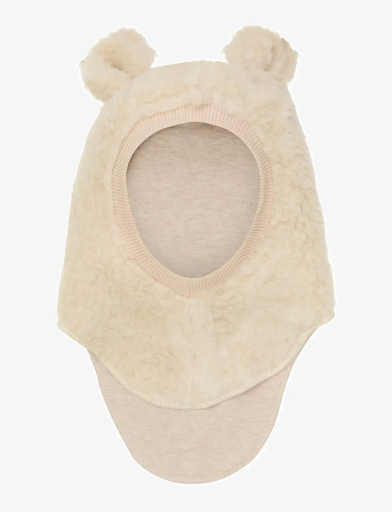Huttelihut - Balaclava Ears Wool Teddy - cement - 0