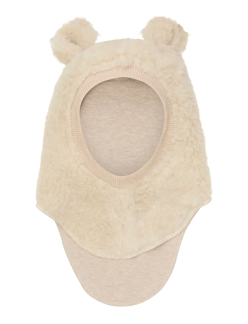 Huttelihut - Balaclava Ears Wool Teddy - cement - 0