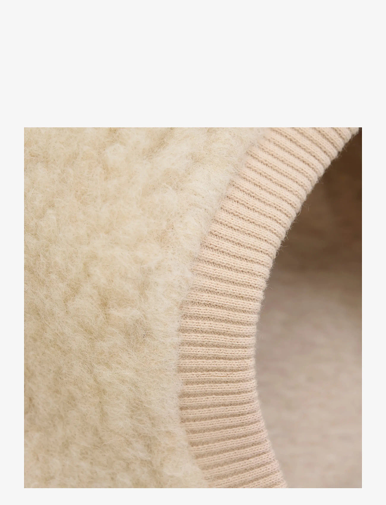 Huttelihut - Balaclava Ears Wool Teddy - cement - 2