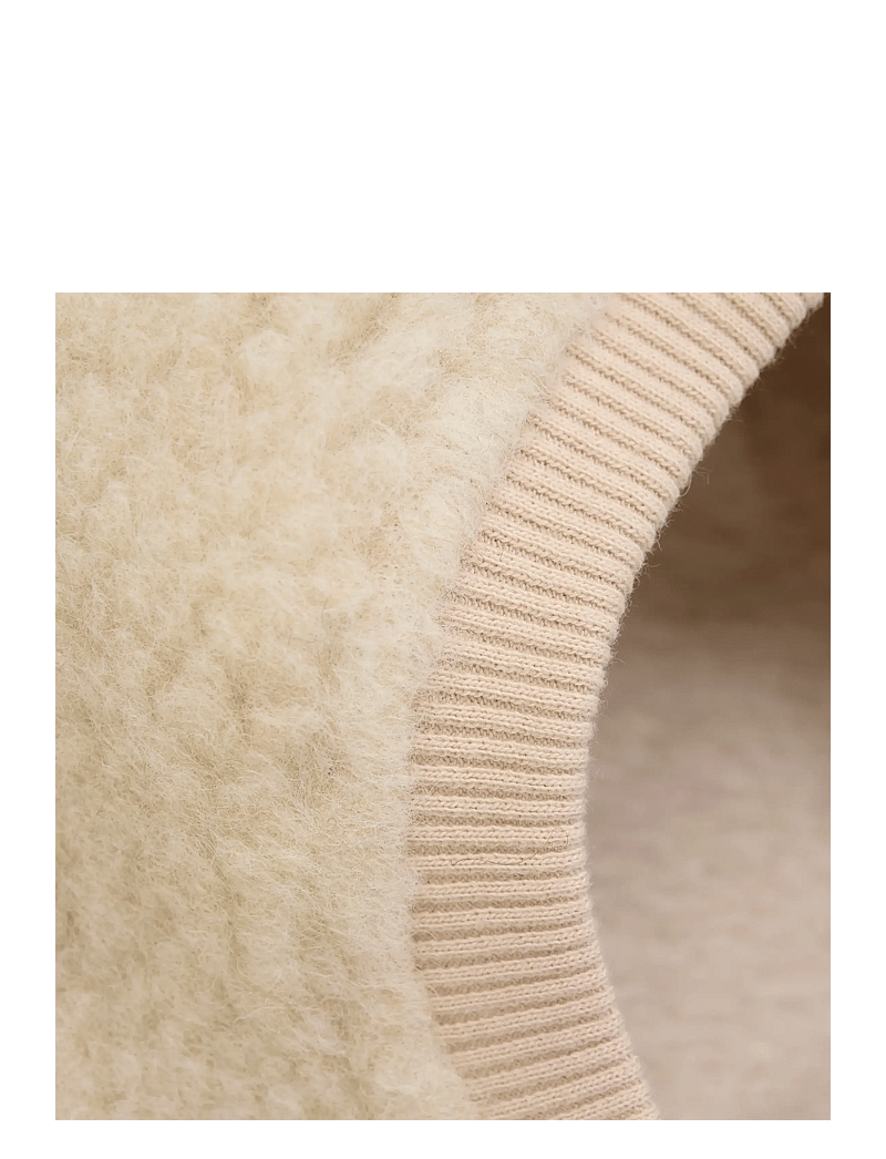 Huttelihut - Balaclava Ears Wool Teddy - cement - 2