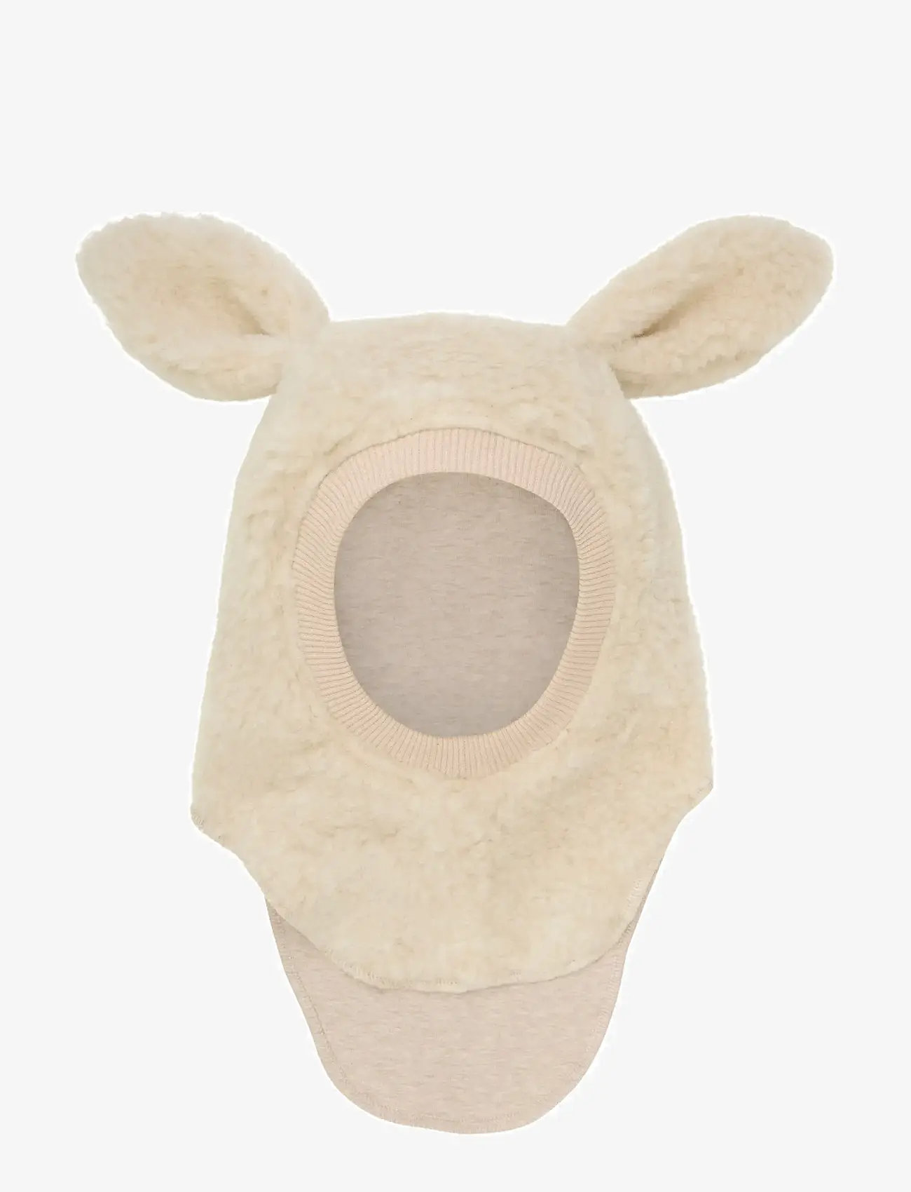 Huttelihut - Balaclava Ears Wool Teddy - cement - 0