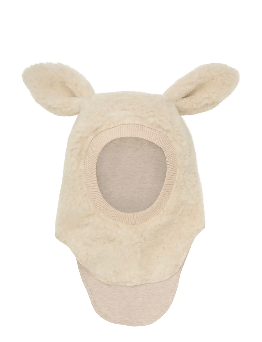 Huttelihut - Balaclava Ears Wool Teddy - cement - 0