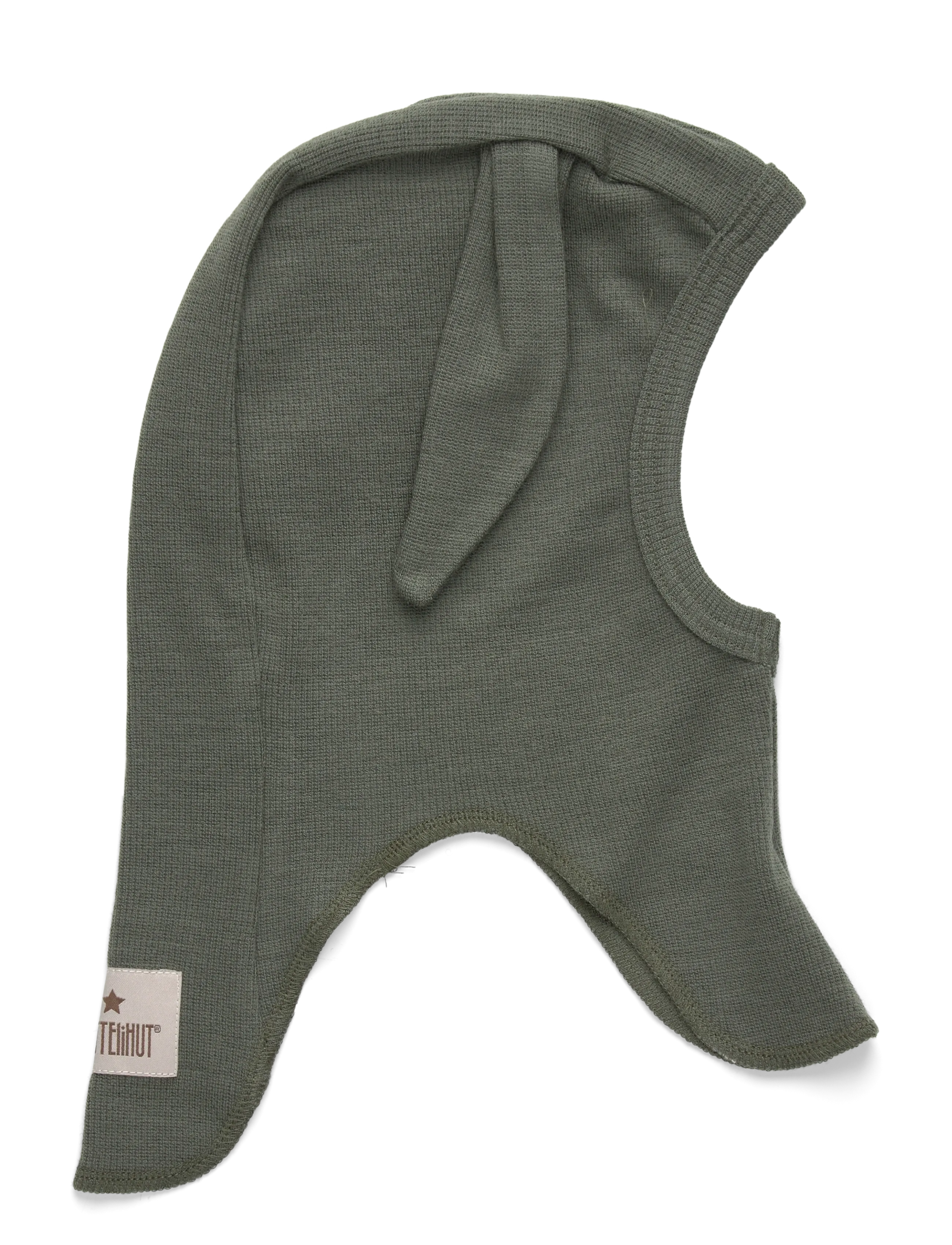 Huttelihut Balaclava Ears Wool Rib - Huttelihut - BEETLE / khaki/green