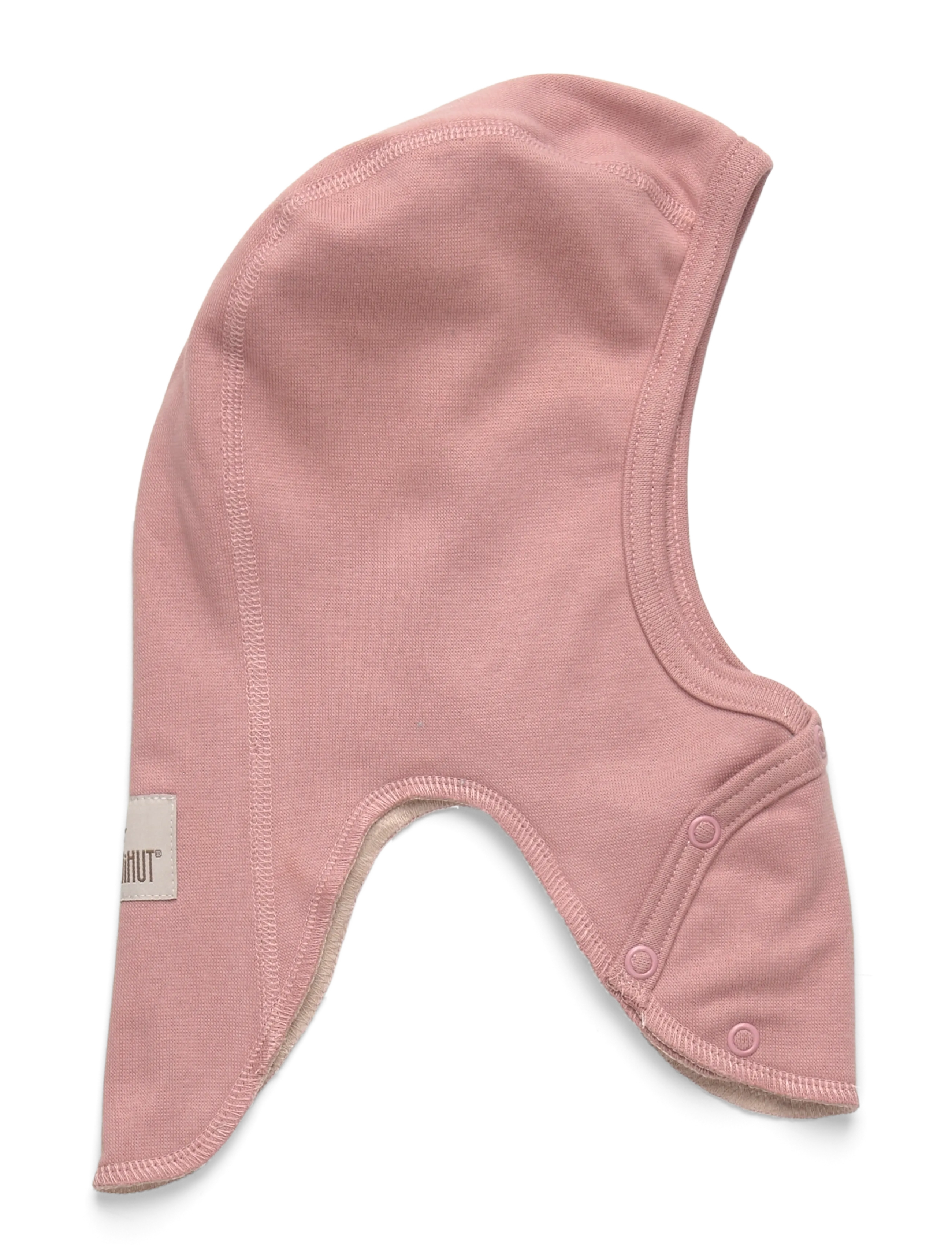 Huttelihut Balaclava Cotton Rib w. Lin. - Huttelihut - BURLWOOD / pink/rose