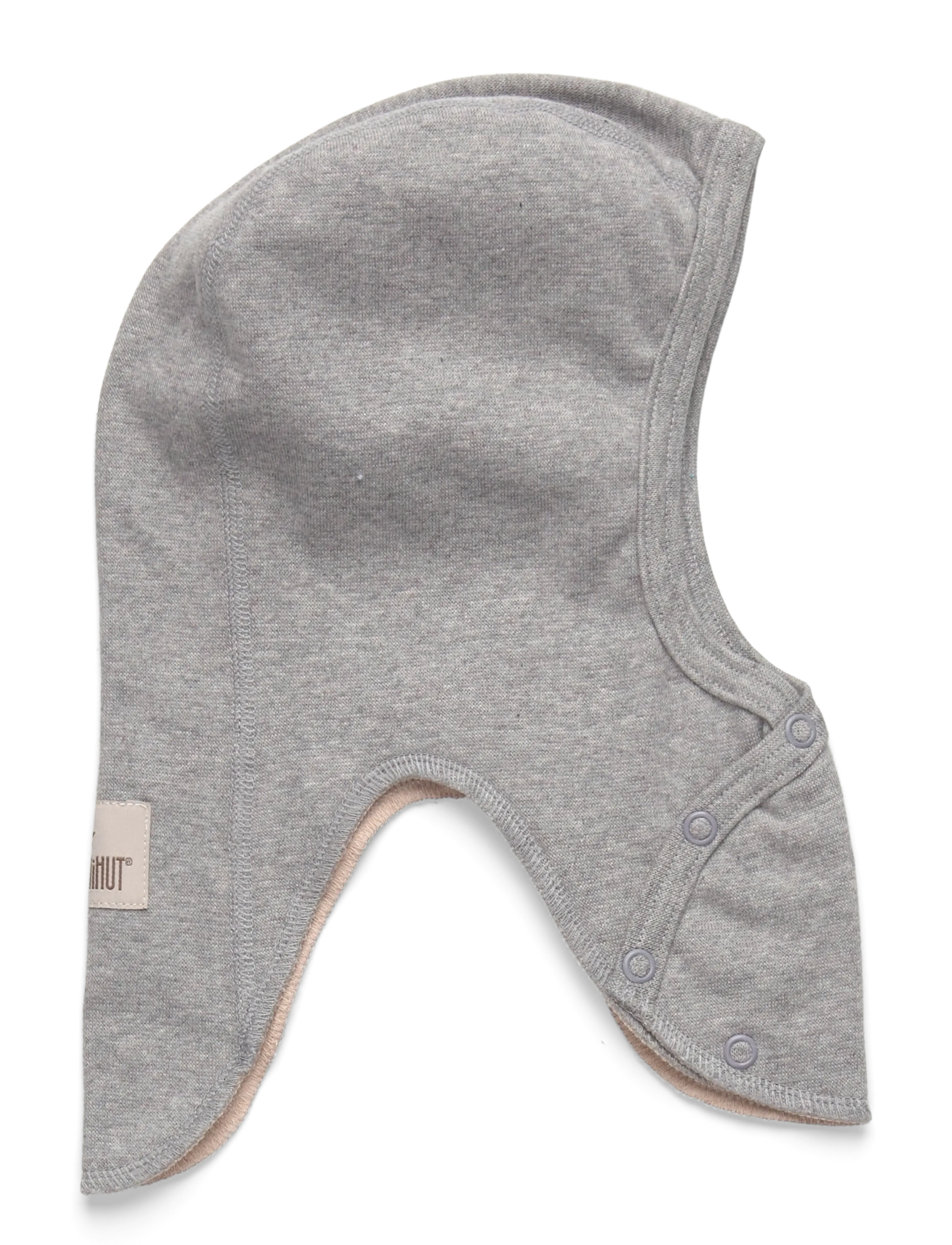 Huttelihut Balaclava Cotton Rib w. Lin. - Inspiration - MEDIUM GREY MELANGE / grey