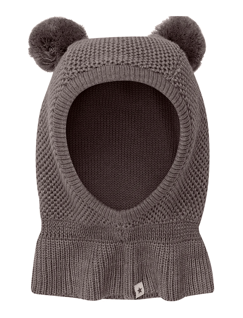 Huttelihut - Balaclava Windstop Pompoms - brown melange - 0