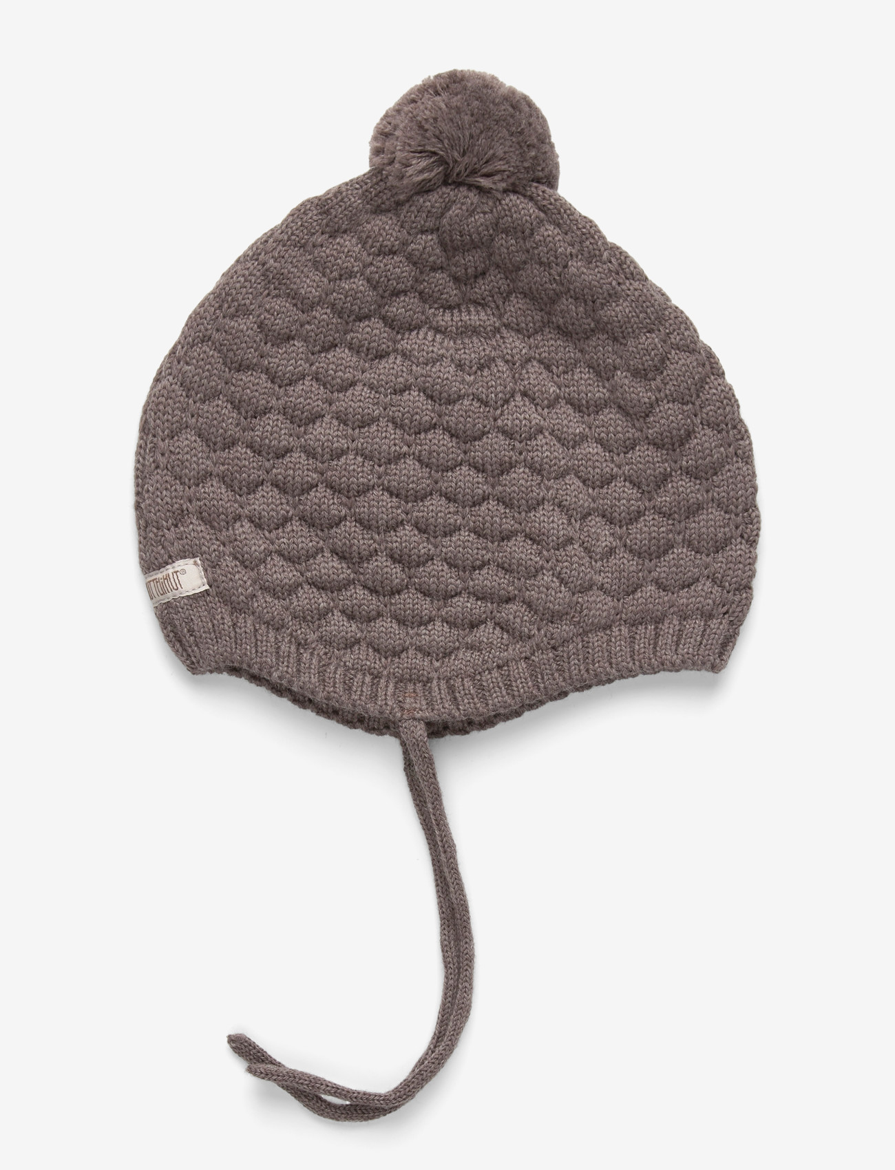 Huttelihut - Bonnet Wool Knit Pompom - aksessuaarid - brown melange - 1