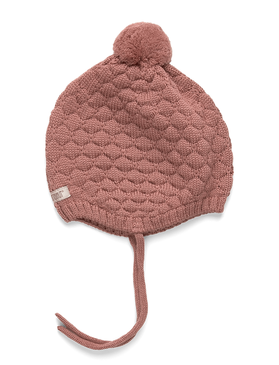 Huttelihut - Bonnet Wool Knit Pompom - babymutsjes - burlwood - 0