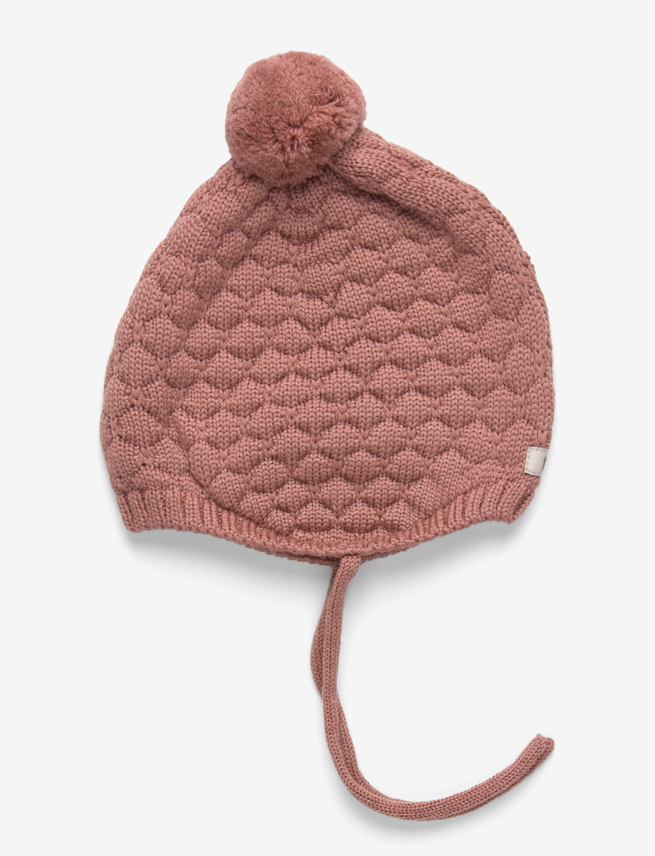 Huttelihut - Bonnet Wool Knit Pompom - babyhuer - burlwood - 1