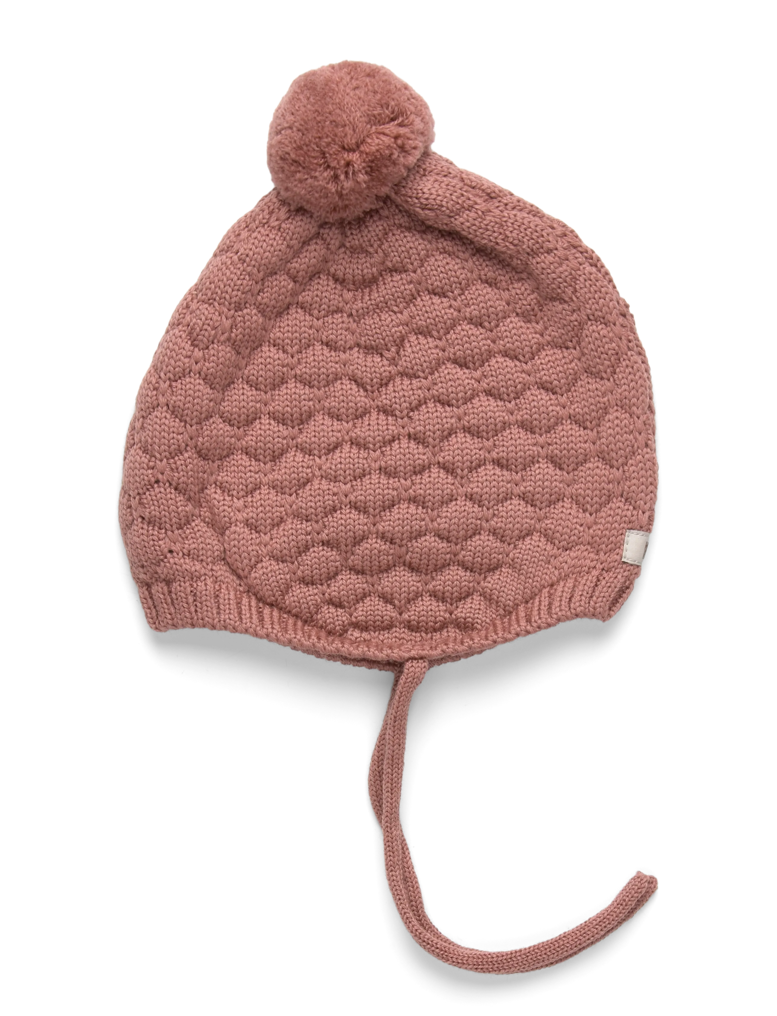 Huttelihut - Bonnet Wool Knit Pompom - babymutsjes - burlwood - 1