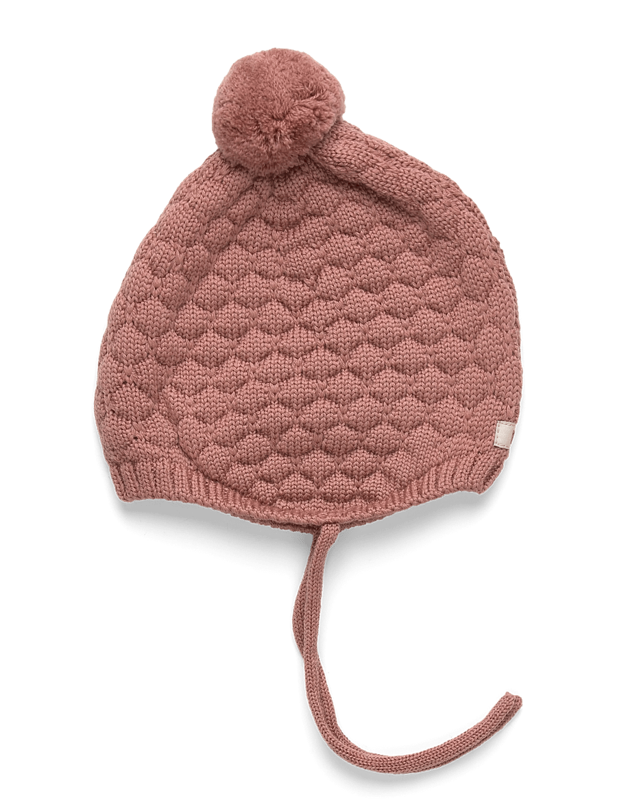 Huttelihut - Bonnet Wool Knit Pompom - babymutsjes - burlwood - 1