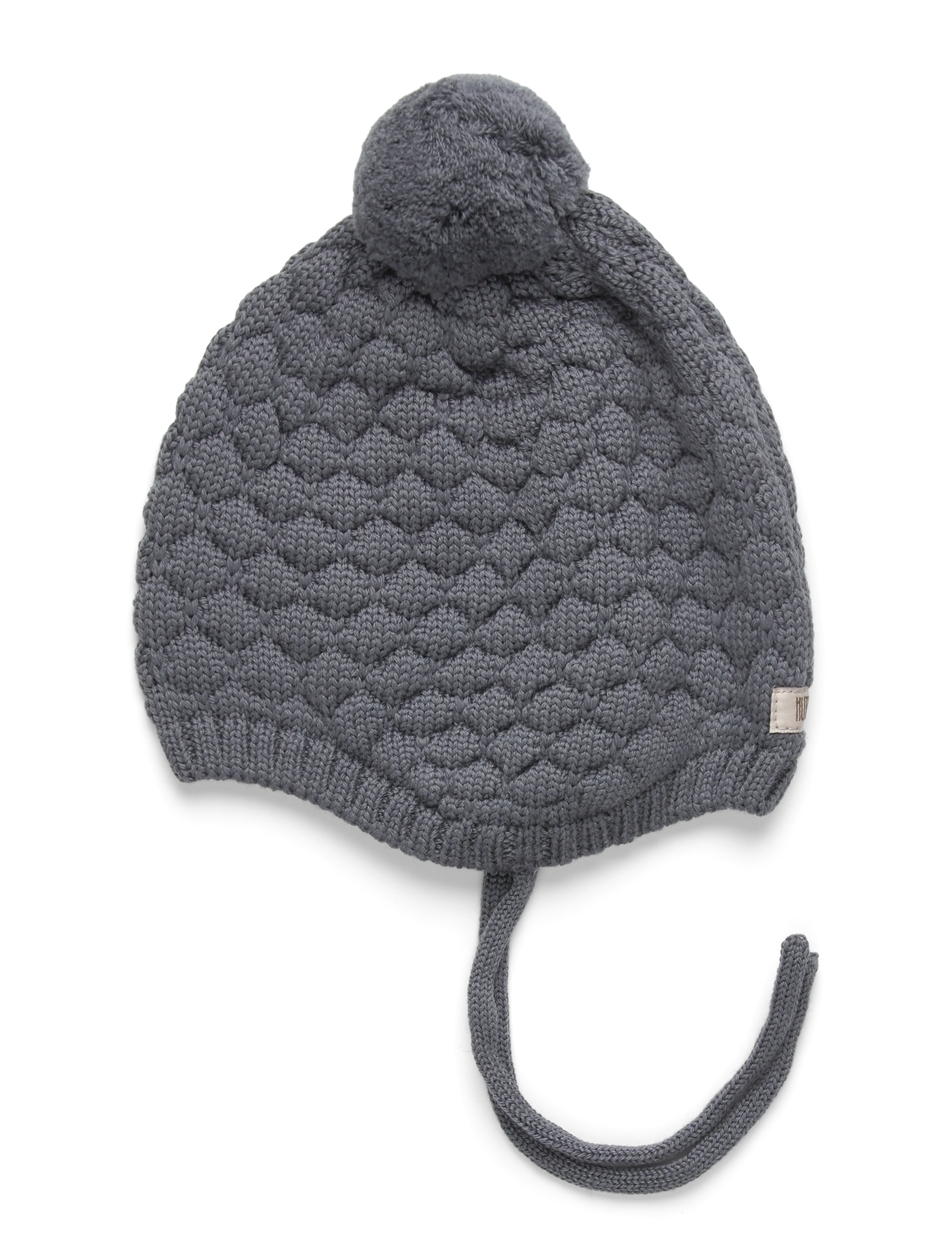 Huttelihut Bonnet Wool Knit Pompom - Tilbehør - TURBULENCE / grey