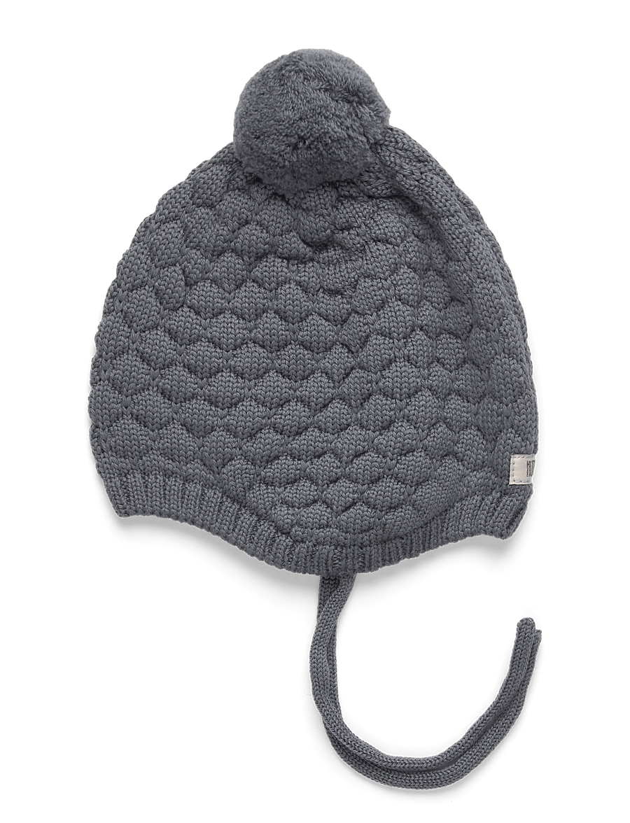 Huttelihut - Bonnet Wool Knit Pompom - babymutsjes - turbulence - 0