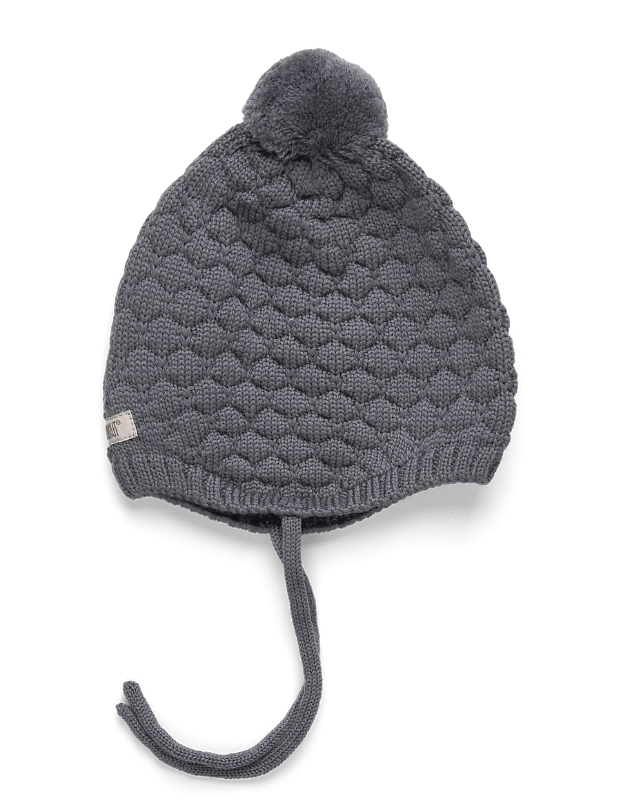Huttelihut - Bonnet Wool Knit Pompom - babymutsjes - turbulence - 1