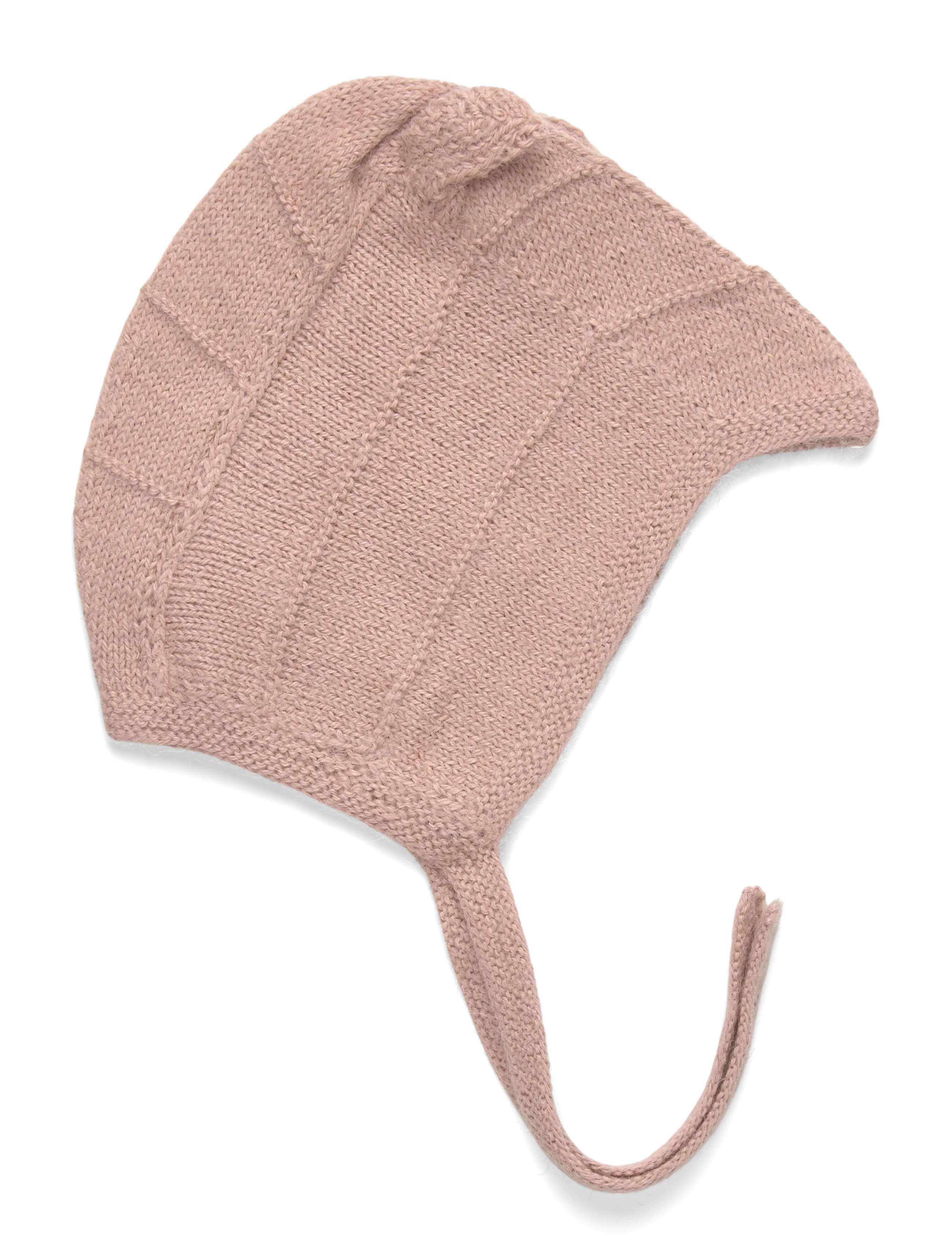 Huttelihut Bonnet Ears Alpaca Wool Knit - Aksessuaarid - MAHOGANY ROSE / pink/rose