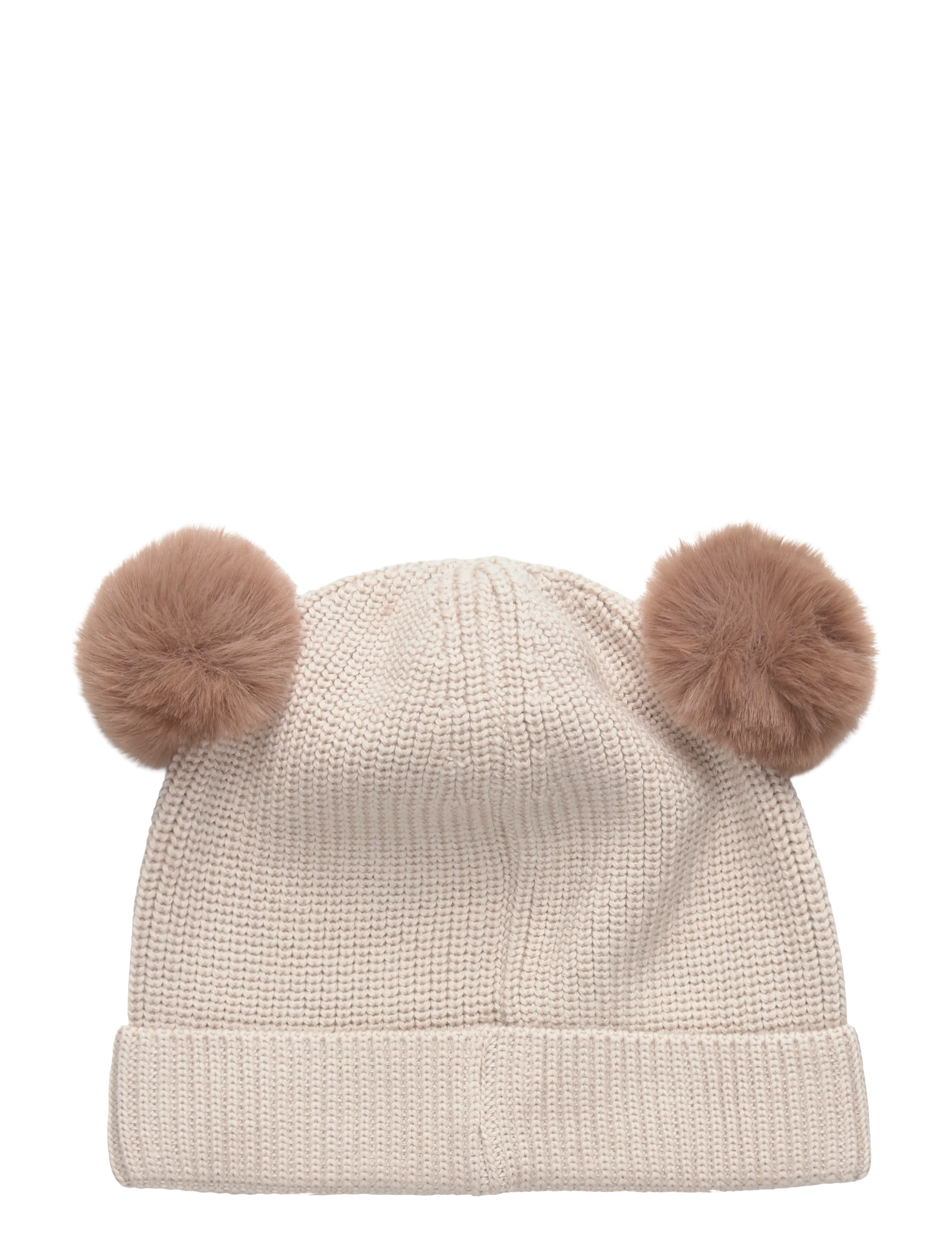 Huttelihut - Beanie Wool Knit Pompoms - akcesoria - sand melange - 1
