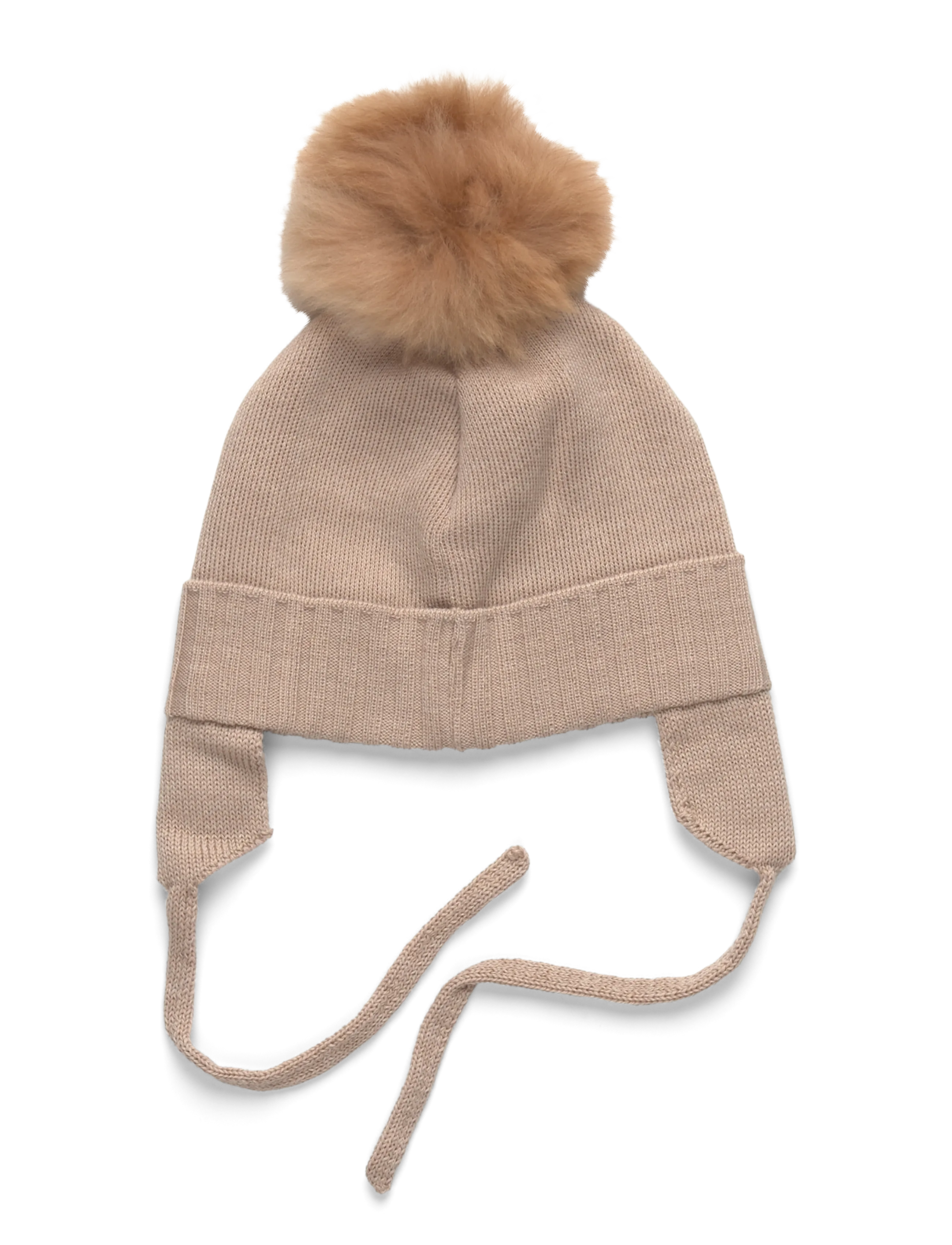Huttelihut - Bonnet Wool Knit Alpaca Pompom - laveste priser - sand melange - 1