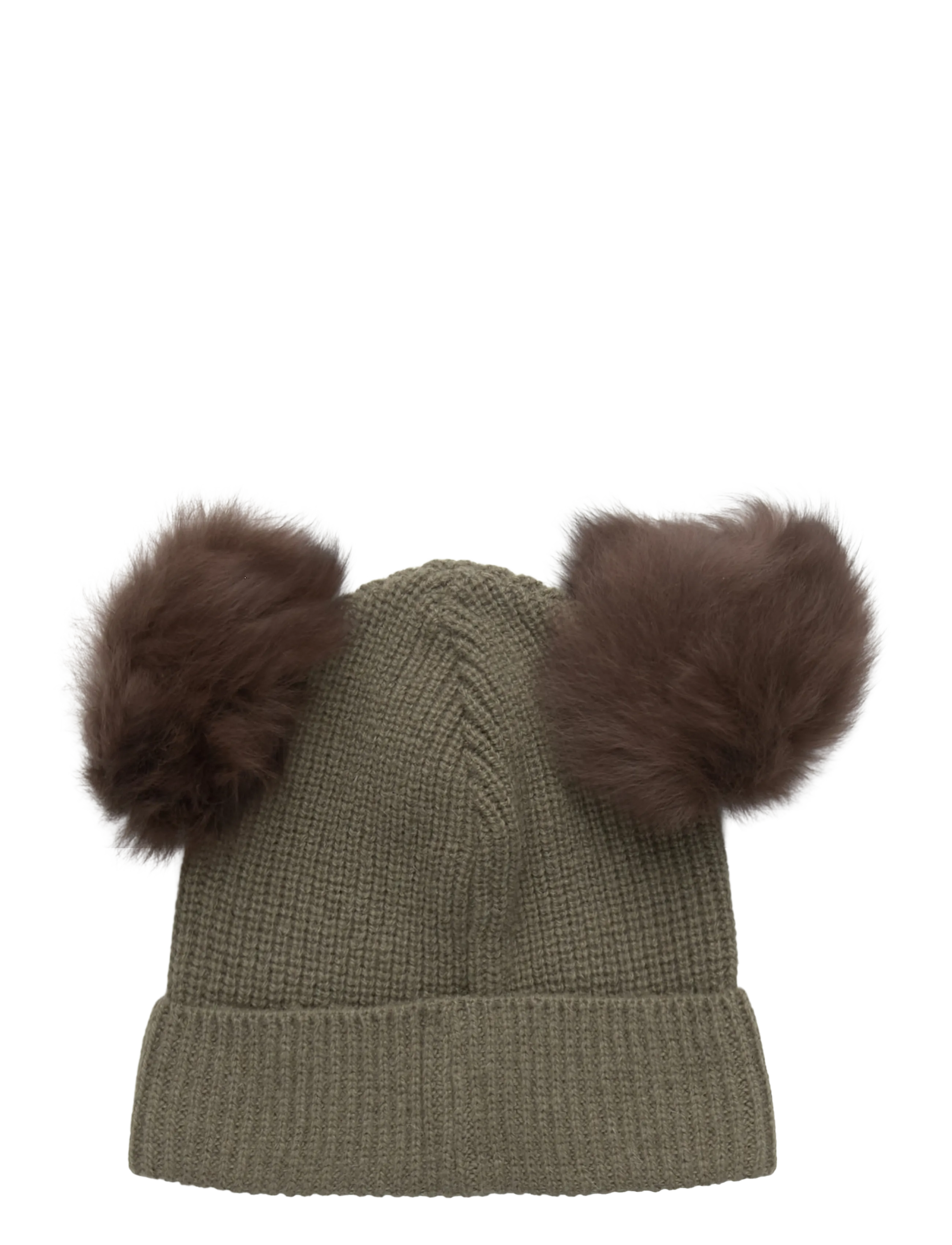 Huttelihut - Hat Knit Alpaca Pompoms - beetle - 1