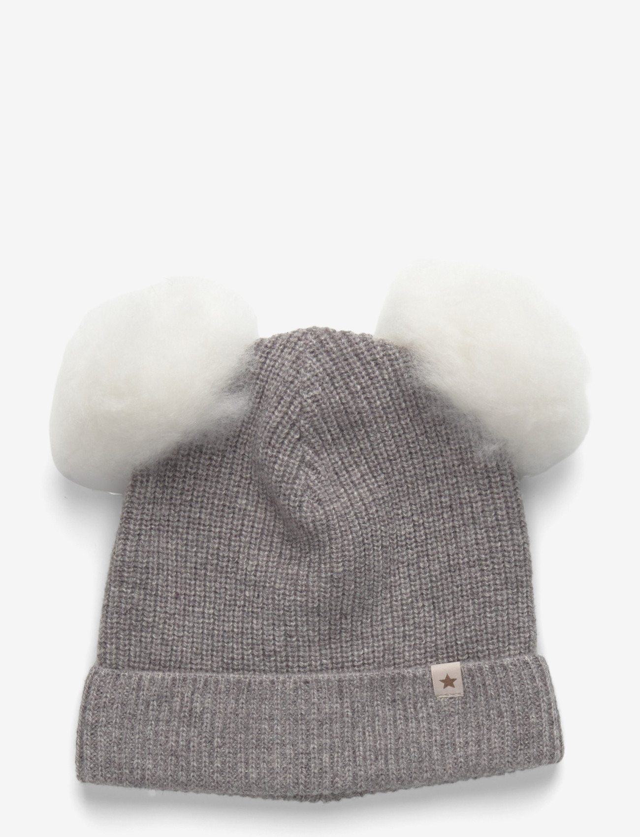 Huttelihut - Hat Knit Alpaca Pompoms - medium grey melange - 0