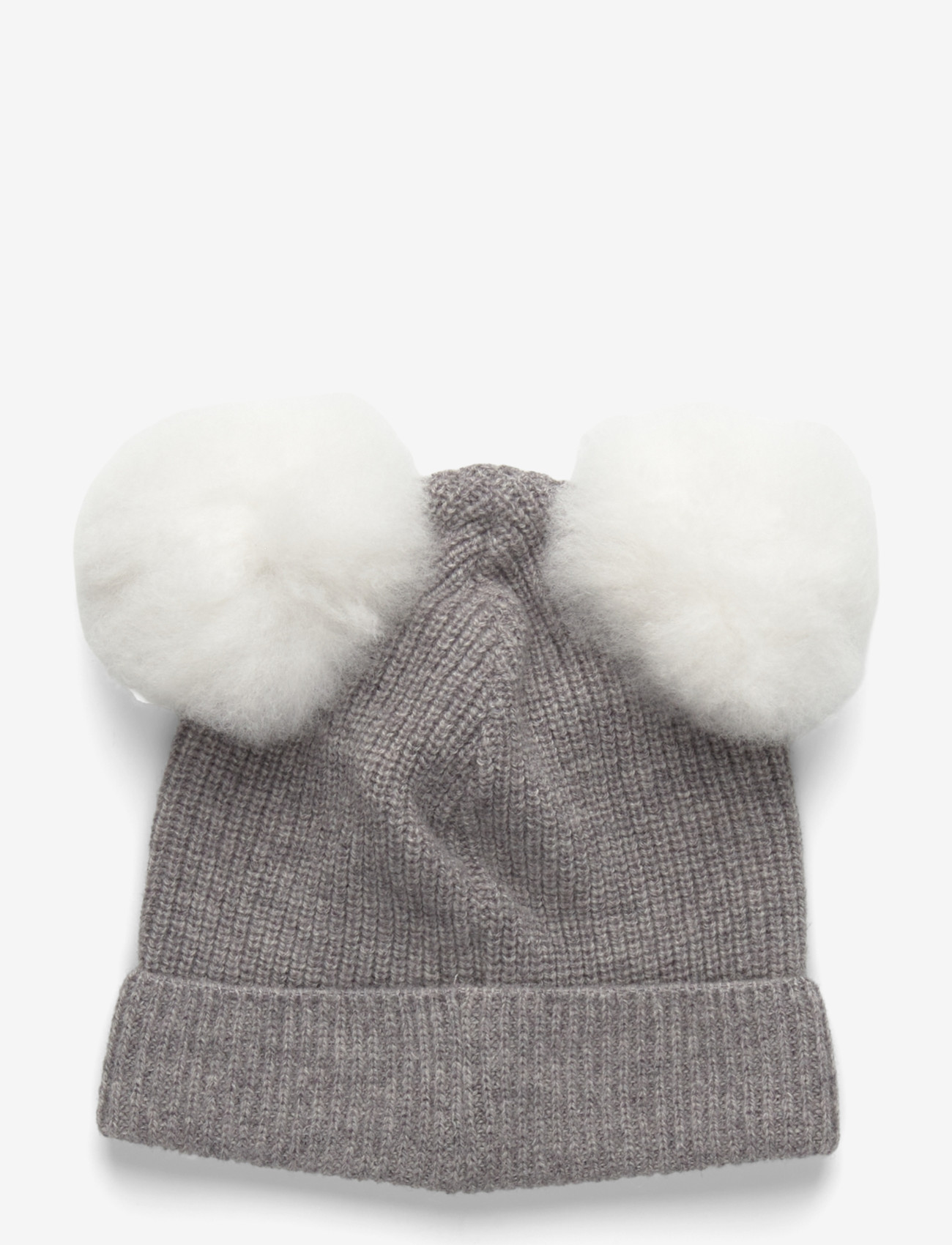 Huttelihut - Hat Knit Alpaca Pompoms - medium grey melange - 1