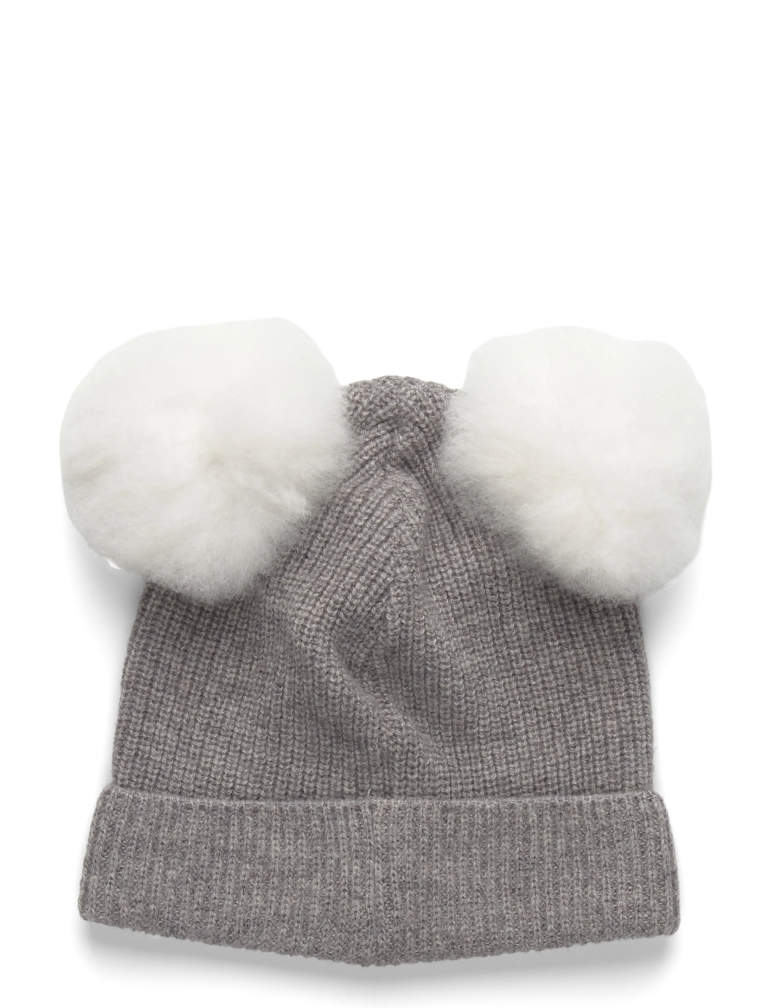 Huttelihut - Hat Knit Alpaca Pompoms - medium grey melange - 1