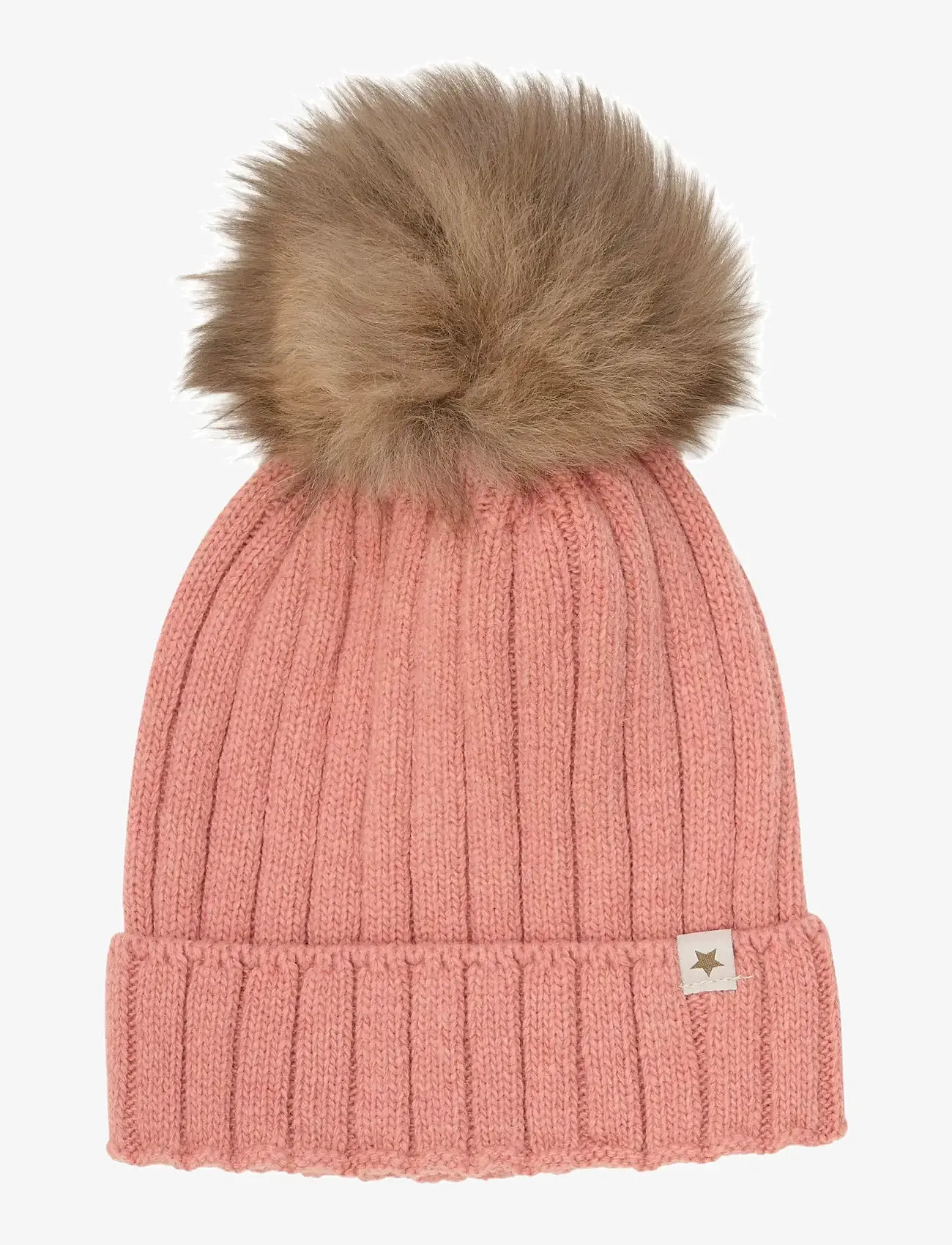 Huttelihut - Hat Knit Alpaca Pompom - beanies - burlwood - 0