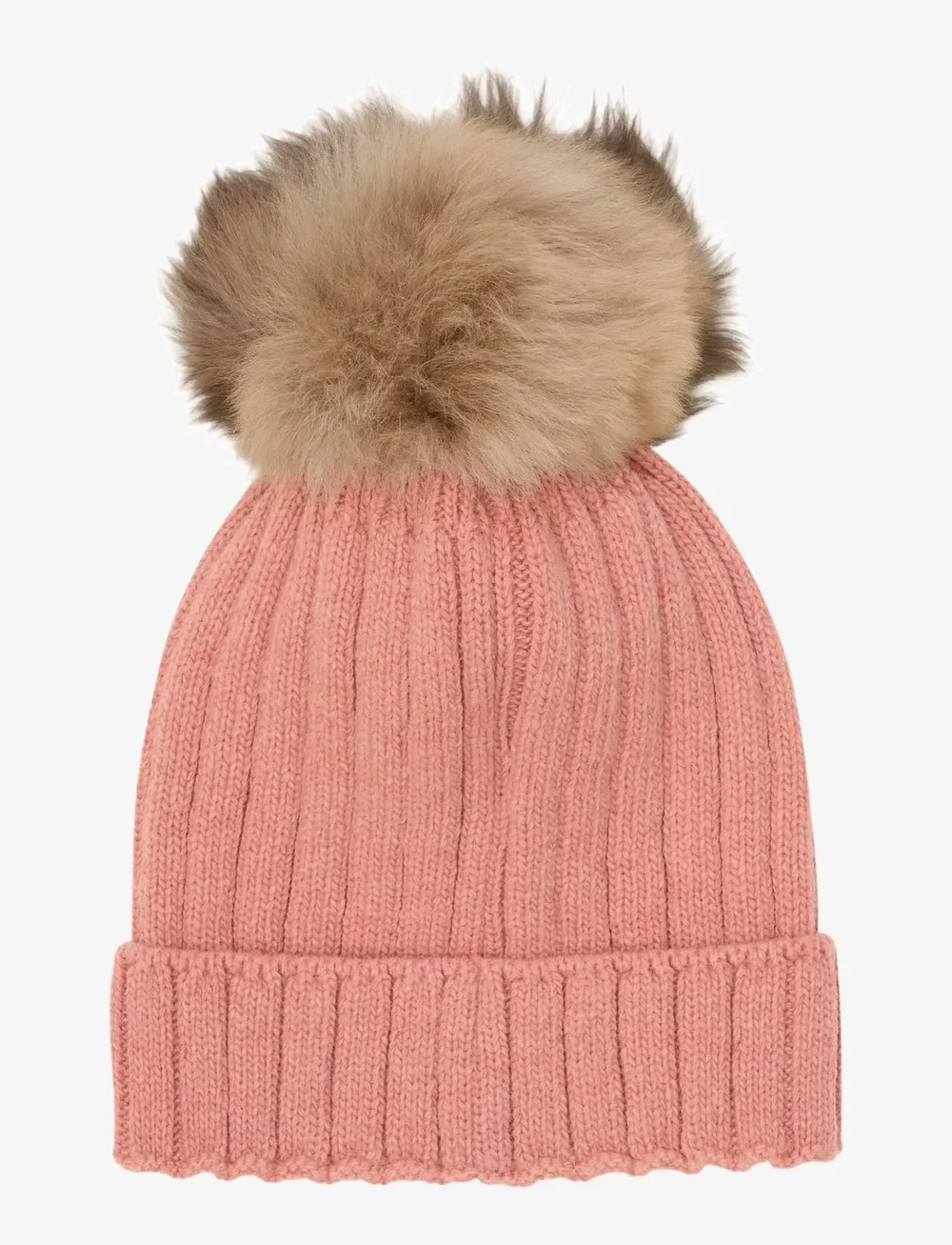 Huttelihut - Hat Knit Alpaca Pompom - beanies - burlwood - 1