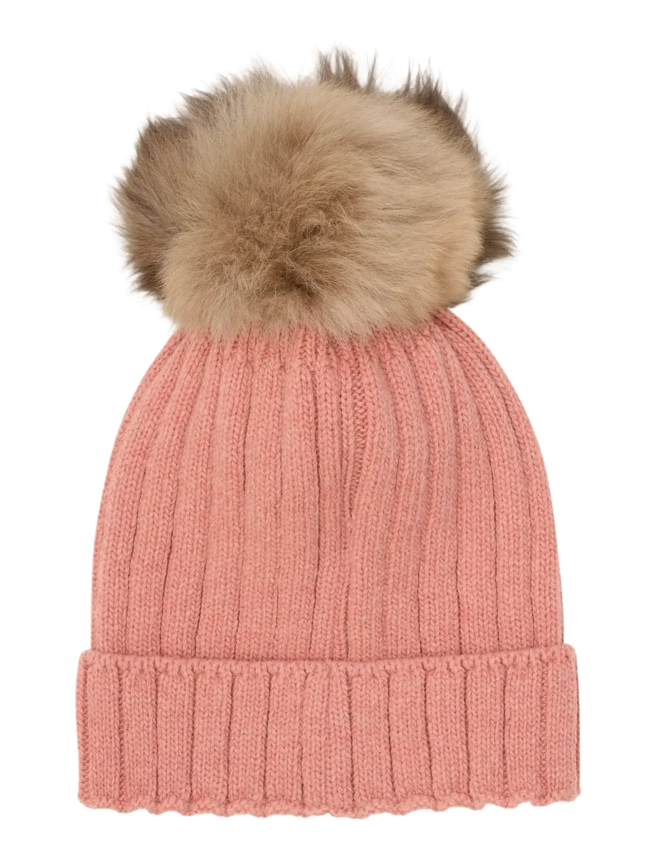 Huttelihut - Hat Knit Alpaca Pompom - beanies - burlwood - 1
