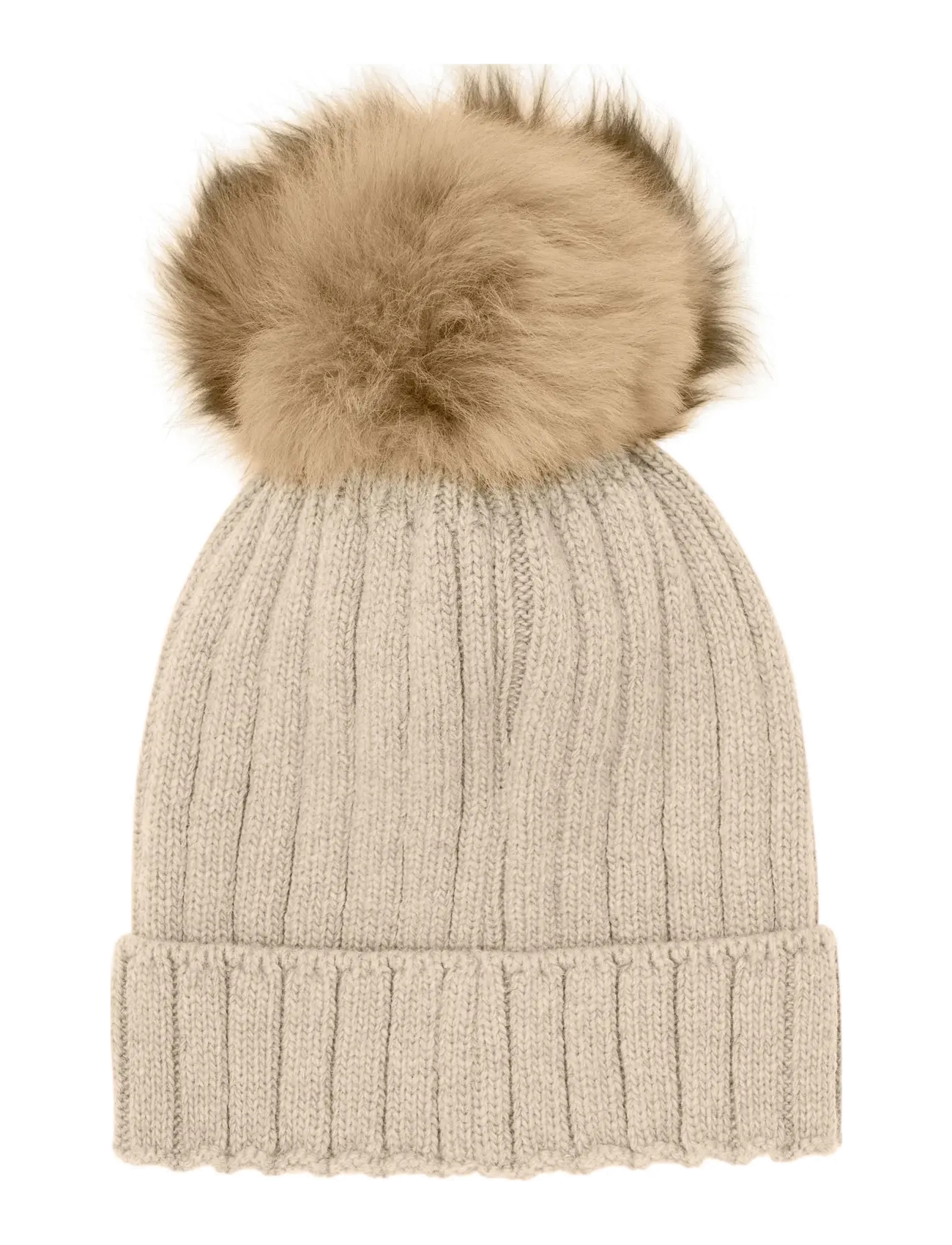 Huttelihut - Hat Knit Alpaca Pompom - mössor & vantar - sand melange - 2