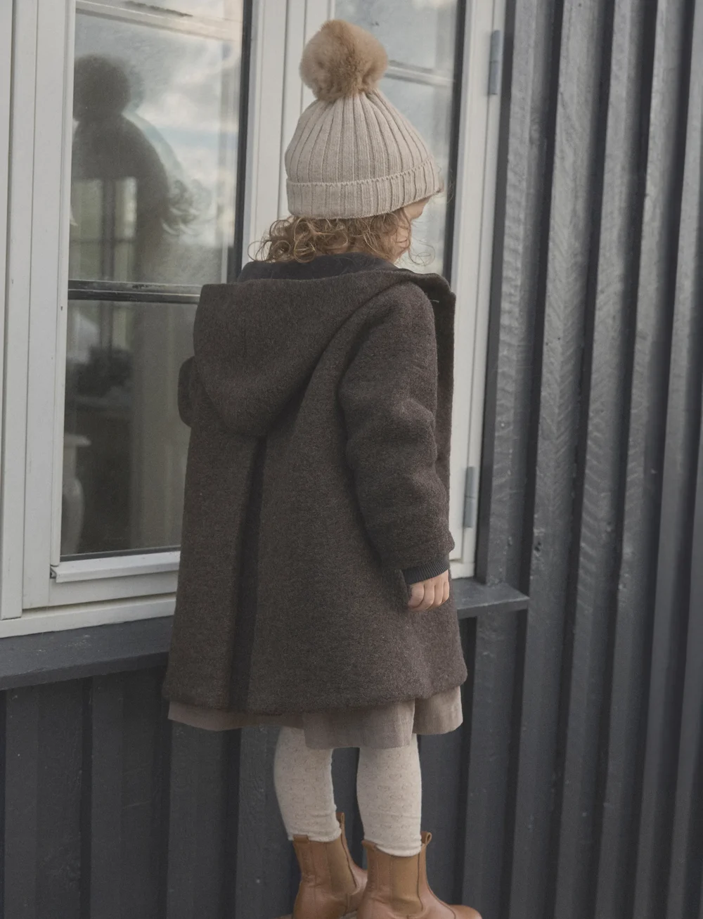 Huttelihut - Hat Knit Alpaca Pompom - beanies - sand melange - 0