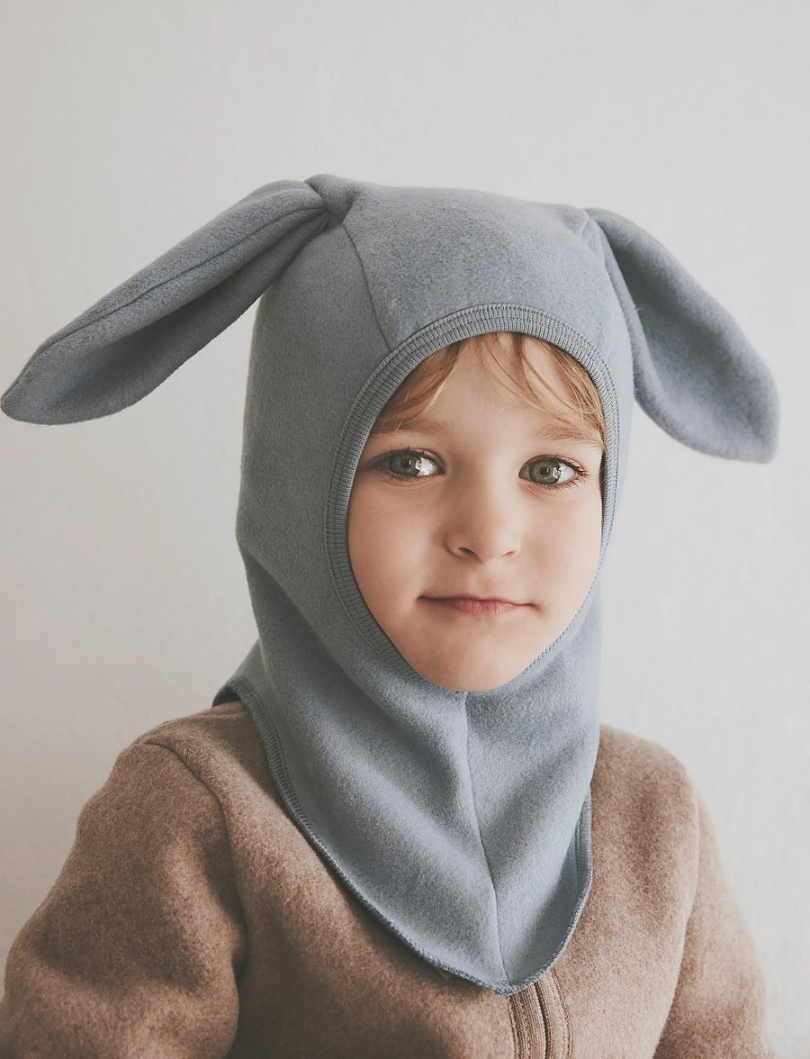 Huttelihut - Balaclava Ears Cotton Fleece - talveaksessuaarid - windward blue - 0