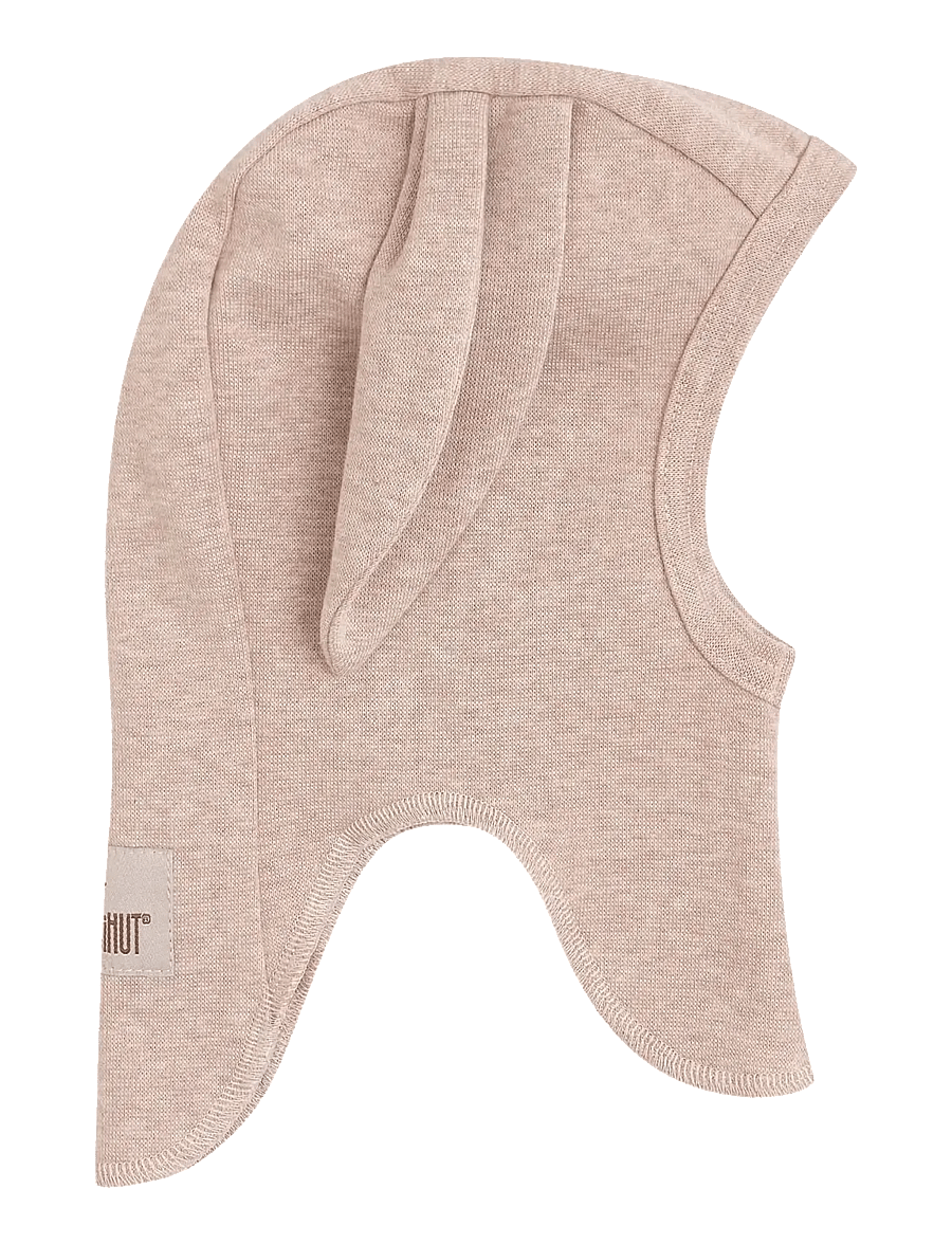 Huttelihut - Balaclava Ears Cotton Rib - vinter tilbehør - camel melange - 0