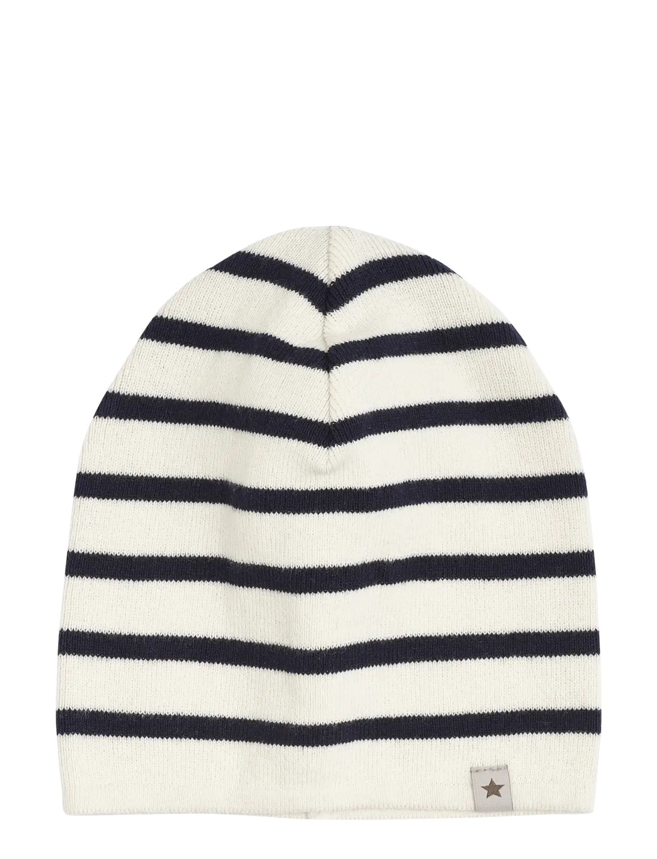 Huttelihut Beanie Stripe Knit, Børn, Stribet Strikket Hue, Navy, Str: 6-12M