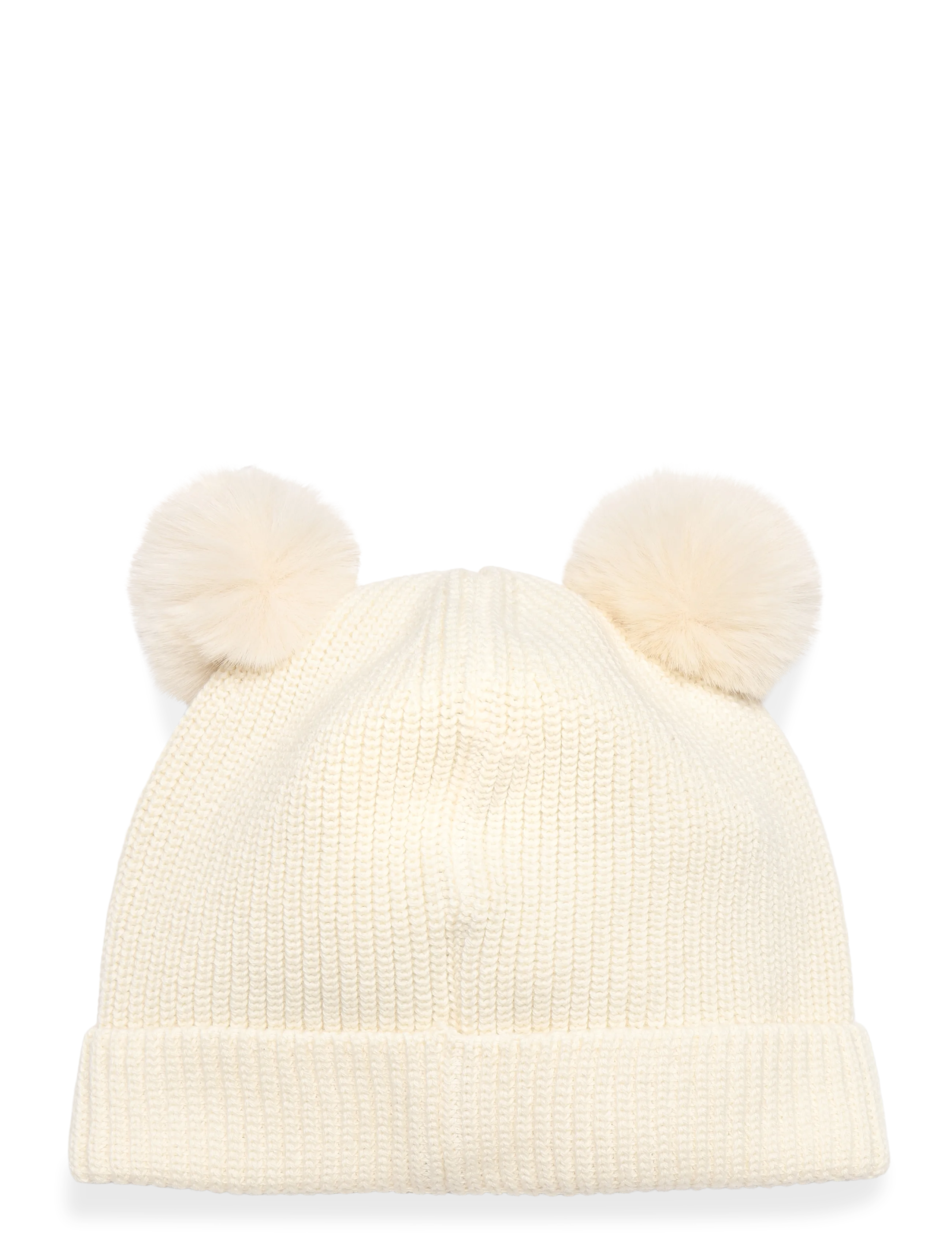 Huttelihut - Hat Knit w. Pompoms - antique white - 1